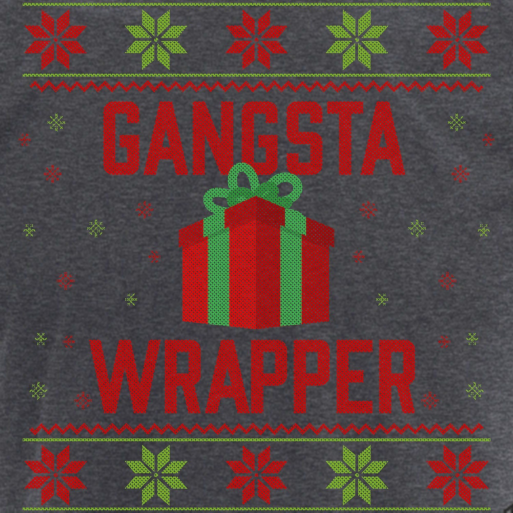 Gangsta Wrapper Men's Charcoal Pajama Set - Funny Novelty Sleepwear for Men - Perfect for Lounge Wear, Sleepovers & Costume Parties
