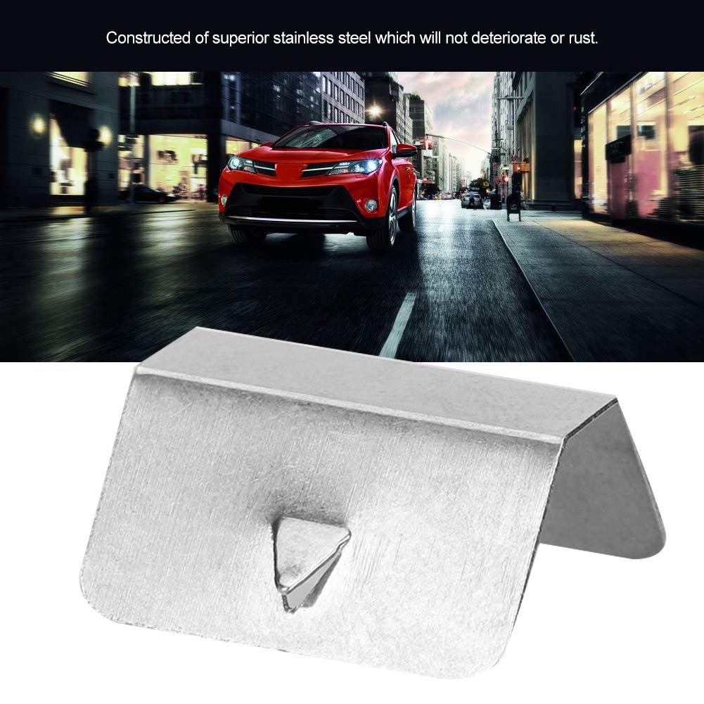 Universal Car Wind Deflector Clips - 12pcs Stainless Steel Rain Guard Retaining Clips Set for Window Deflector Installation | Perfect for SUV, Truck & Sedan Rain Protection