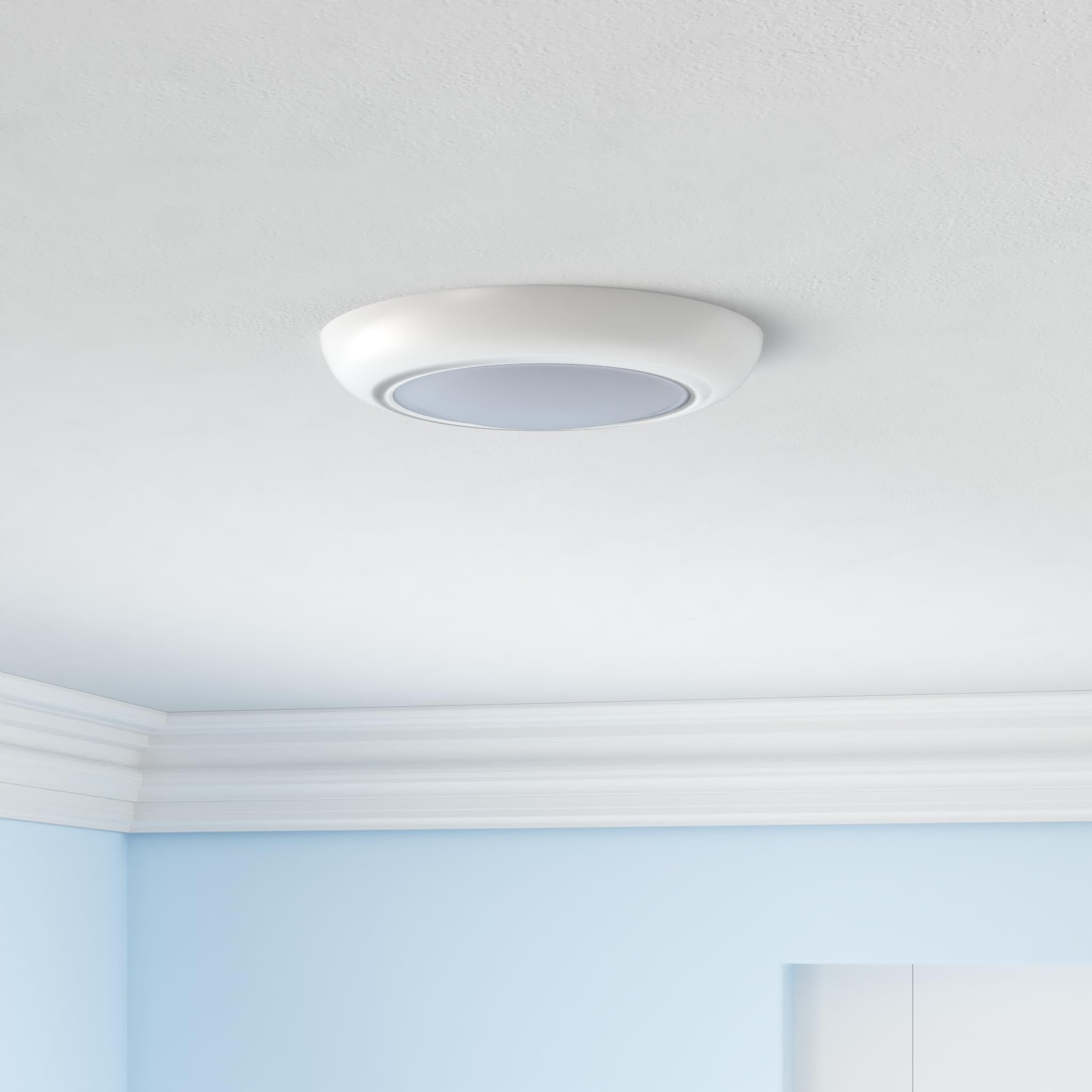 Ultralux 6 Inch LED Flush Mount Ceiling Light - Dimmable Slim Puck Downlight with 50,000+ Hours Energy Saving - Easy Installation Multi-Purpose Light Fixture (6 Pack, Soft White 3000K) - Perfect for Kitchen, Bathroom, Hallway, and Closet Lighting