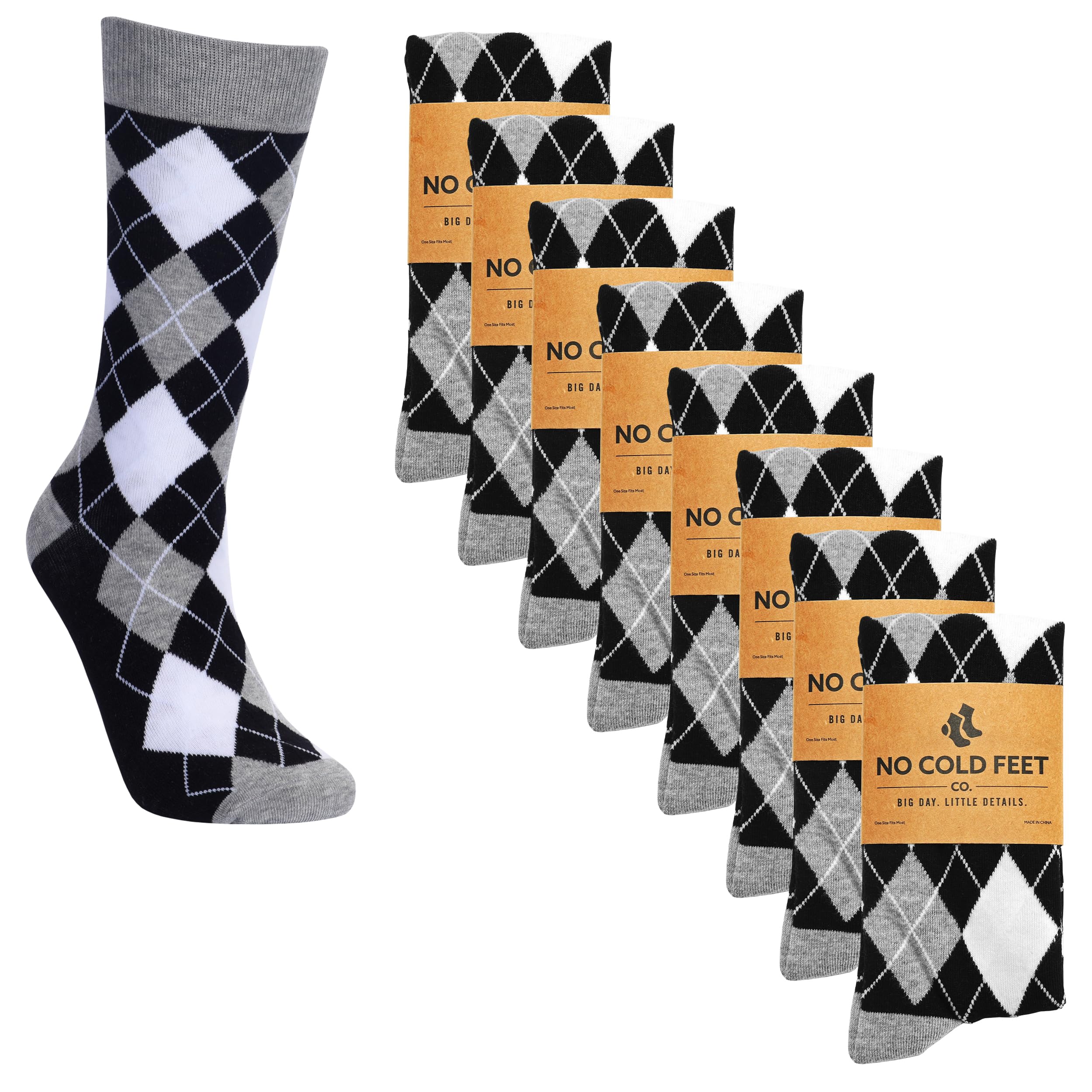 Fun Black Colorful Novelty Socks for Men - 8 Pack Dress Casual Formal Groomsmen Wedding Socks - Perfect for Parties, Gifts & Everyday Wear