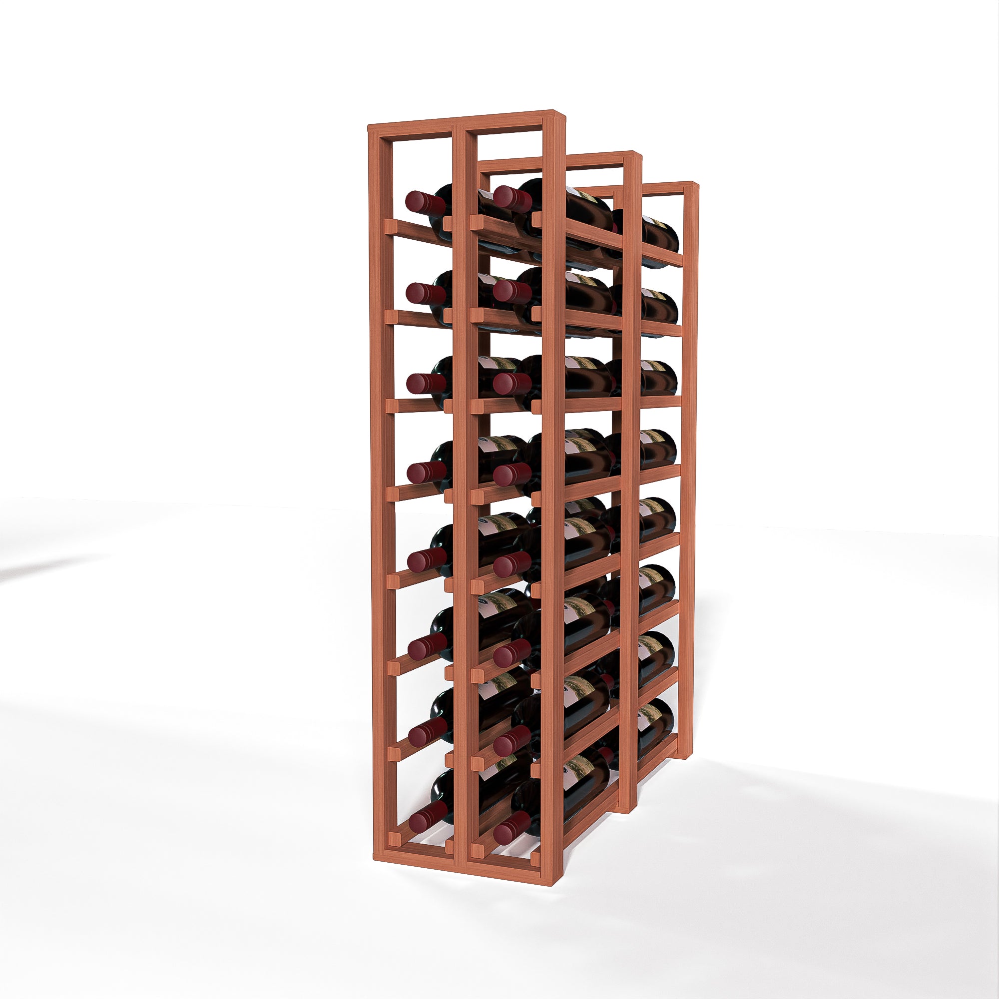 GrandCellar™ 2 Column Full Depth Double Deep Wine Rack - Holds 36 Bottles | Premium Wood Wine Storage for Home, Restaurant, or Wine Cellar Organization