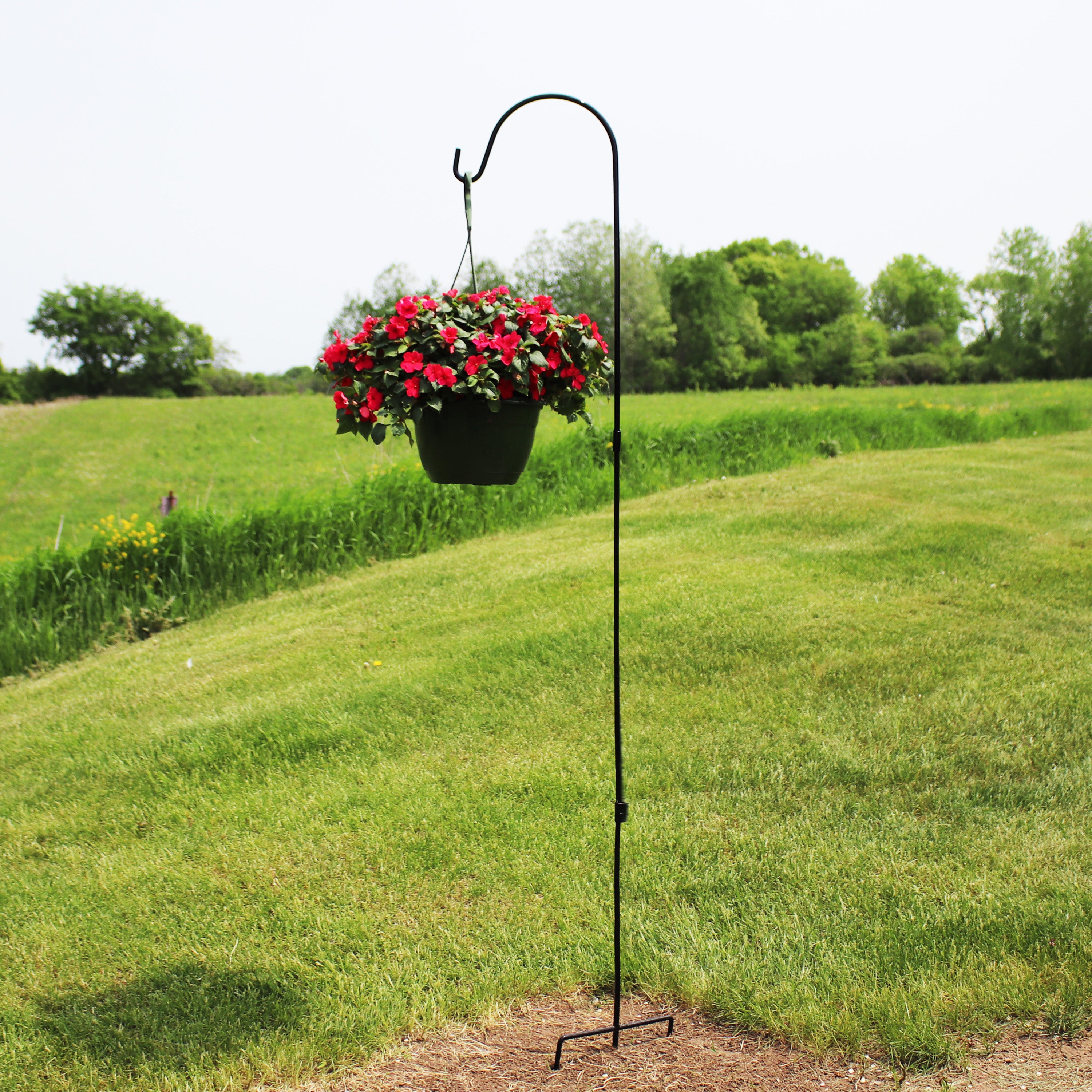 Sunnydaze Decorative Single Shepherd Hooks Set of 2 - 82 Inch Tall Outdoor Garden Hooks for Hanging Plants, Lanterns & Bird Feeders - Perfect for Patio, Yard & Landscape Decor