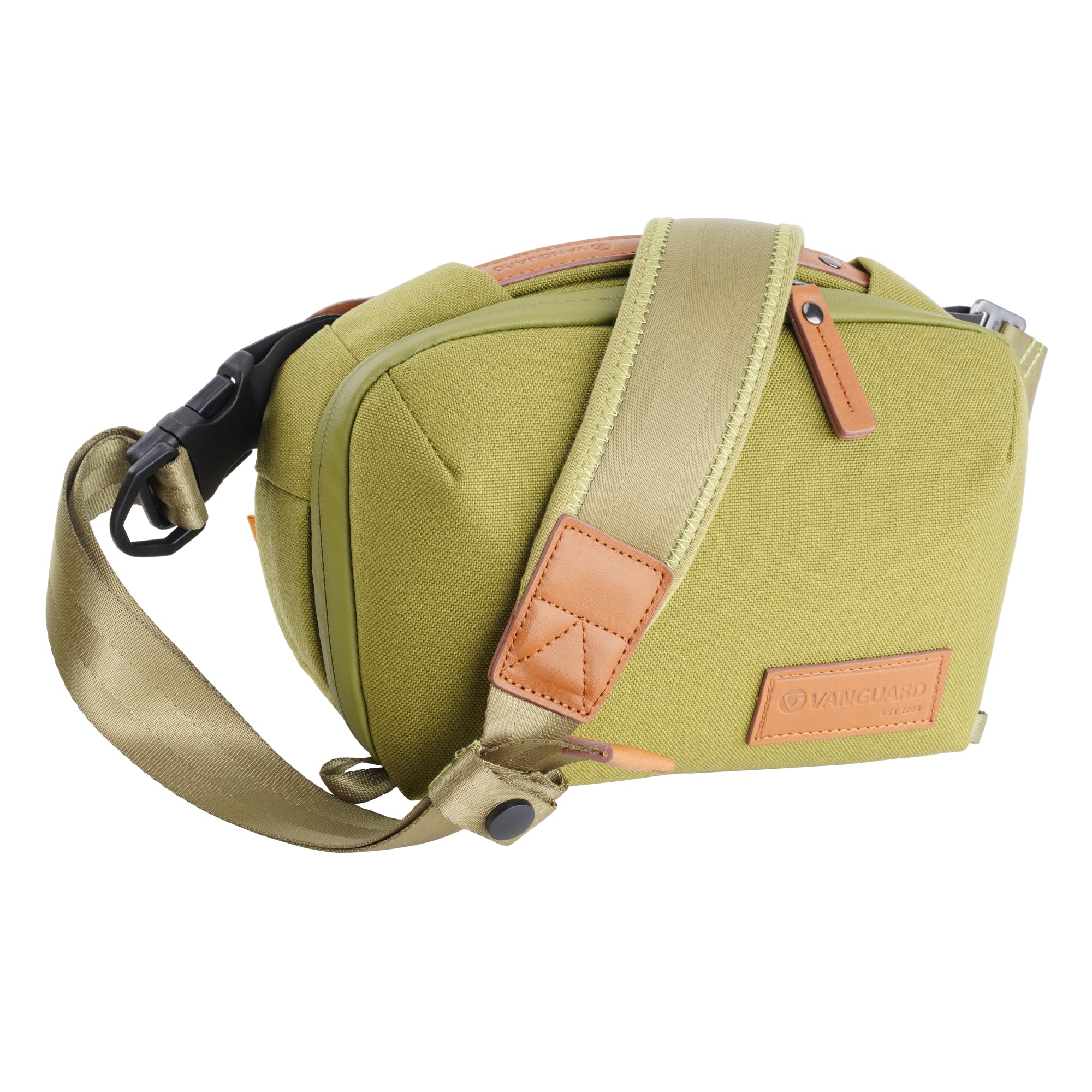 VEO City CB24 GR Crossbody Camera Bag for Women & Men - Waterproof Green Shoulder Bag for DSLR, Mirrorless Cameras - Perfect for Travel, Hiking & Everyday Use