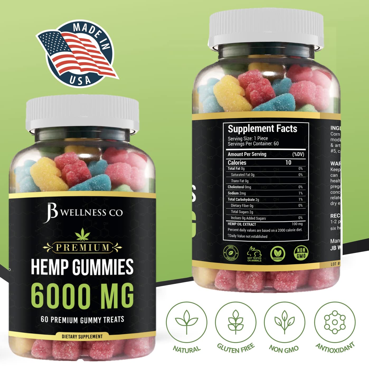 Premium Hemp Gummies with Hemp Oil - Natural Stress Relief & Relaxation Supplement [2-Pack] - Perfect for Anxiety Relief, Sleep Support & Daily Wellness