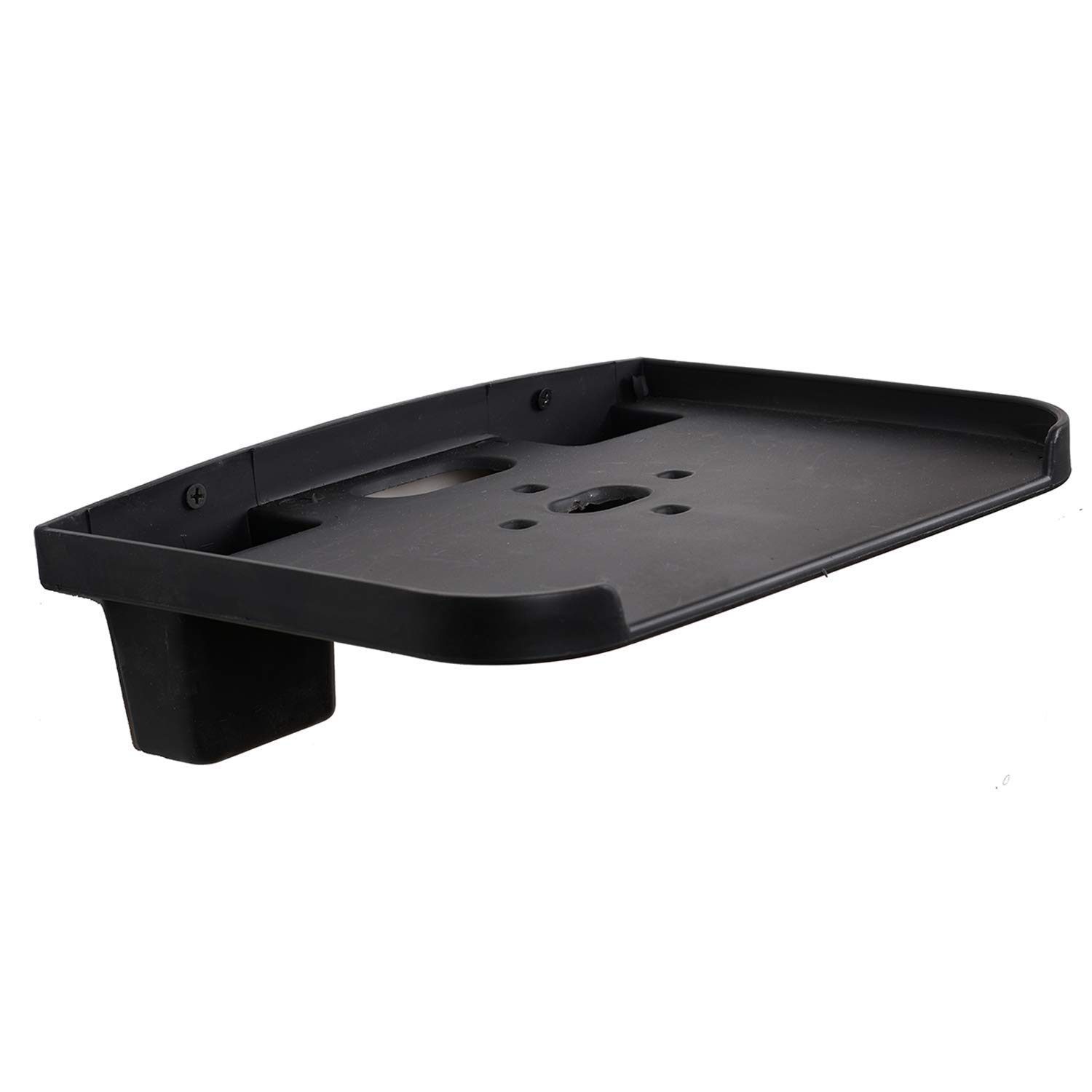 Digionics Universal TV Set Top Box Stand - Black Plastic Shelf with Remote Holder & Wall Mount, WiFi Router Stand & Mobile Charging Dock - Perfect for Living Room, Bedroom & Home Theater Setup