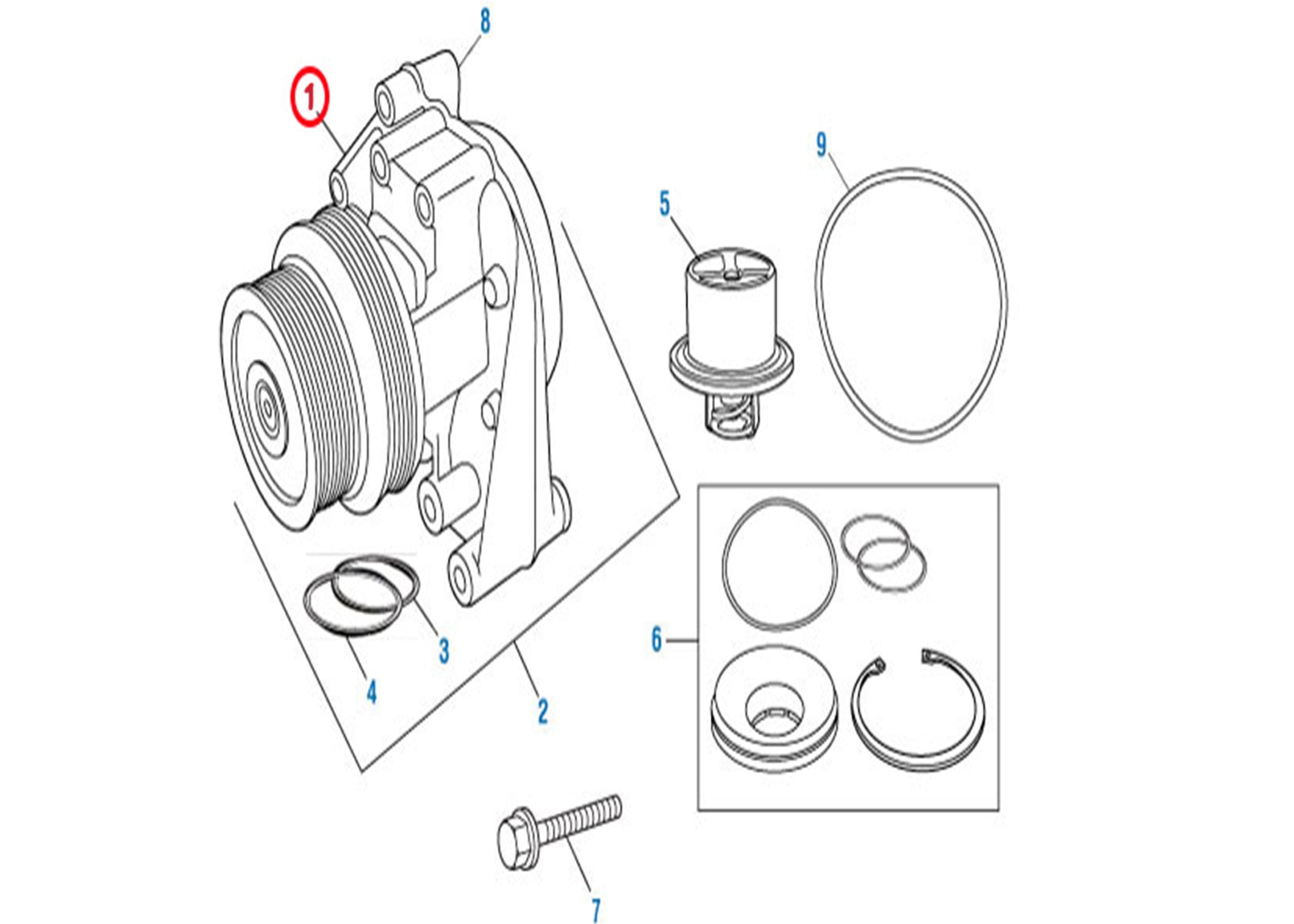 **Cummins ISX Heavy Duty Water Pump Without Housing (Part #4386576) - Replacement for Diesel Engines, Trucks & Industrial Equipment**