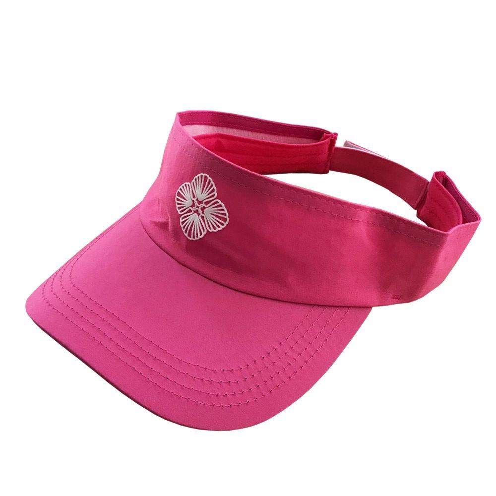 MARETOA Solid Pink Beach Visor for Women - UPF 50+ Sun Protection Wide Brim Hat for Outdoor Activities, Swimming, Vacation & Summer Fashion Accessories