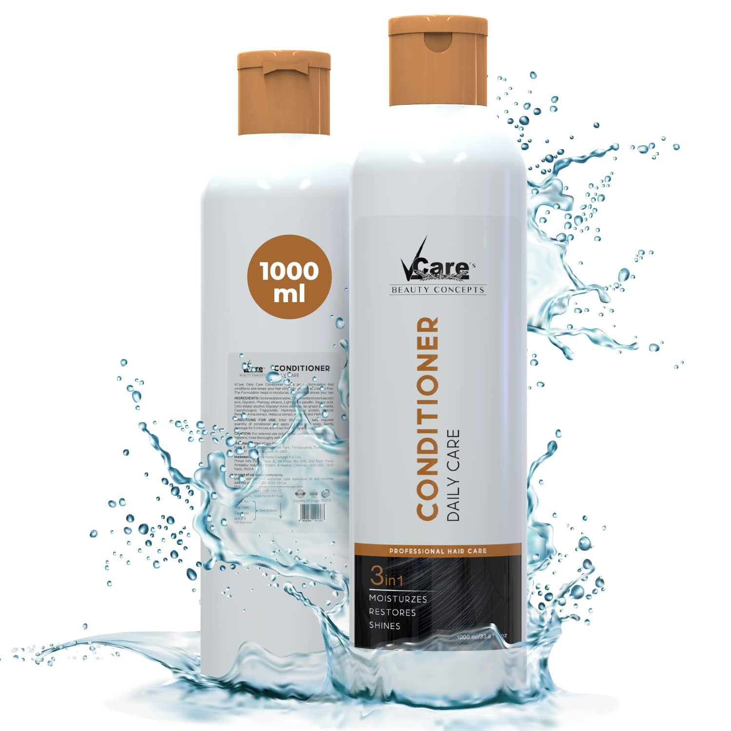 3-in-1 Daily Hair Conditioner for Women & Men - Moisturizing Treatment for Dry, Frizzy Hair - 1000ml Nourishing Formula for Shiny, Healthy Locks - Perfect for Home & Salon Use
