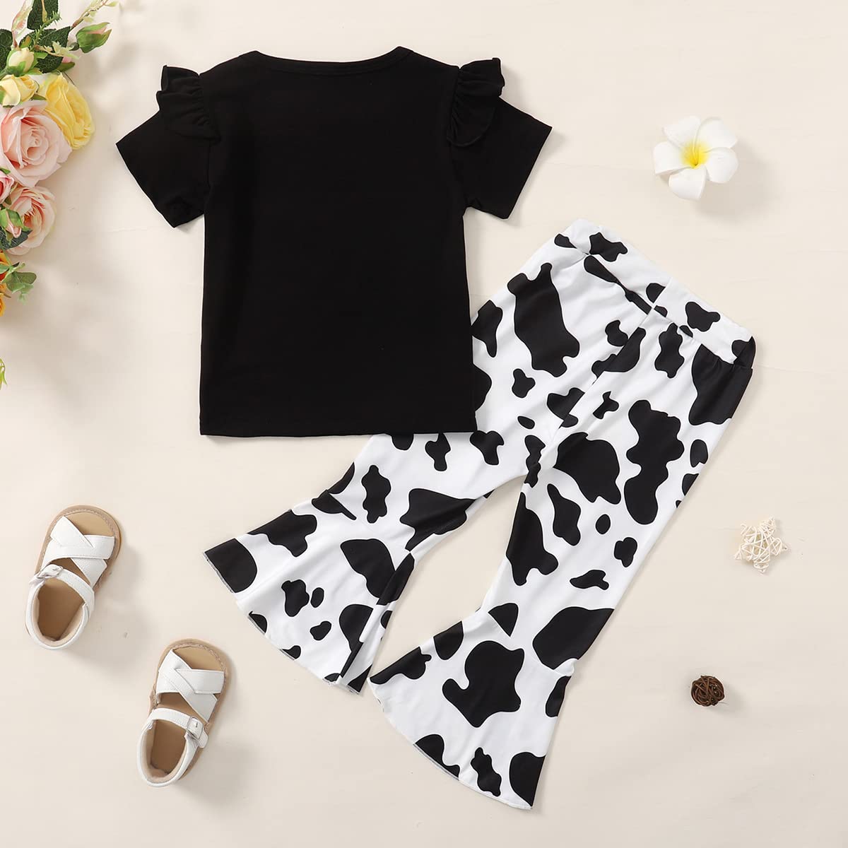 Adorable Cow Print Shirt for Baby Girl's 2nd Birthday Outfit | Cute Toddler Birthday Party Clothes | Perfect for Birthday Photos, Parties & Special Occasions