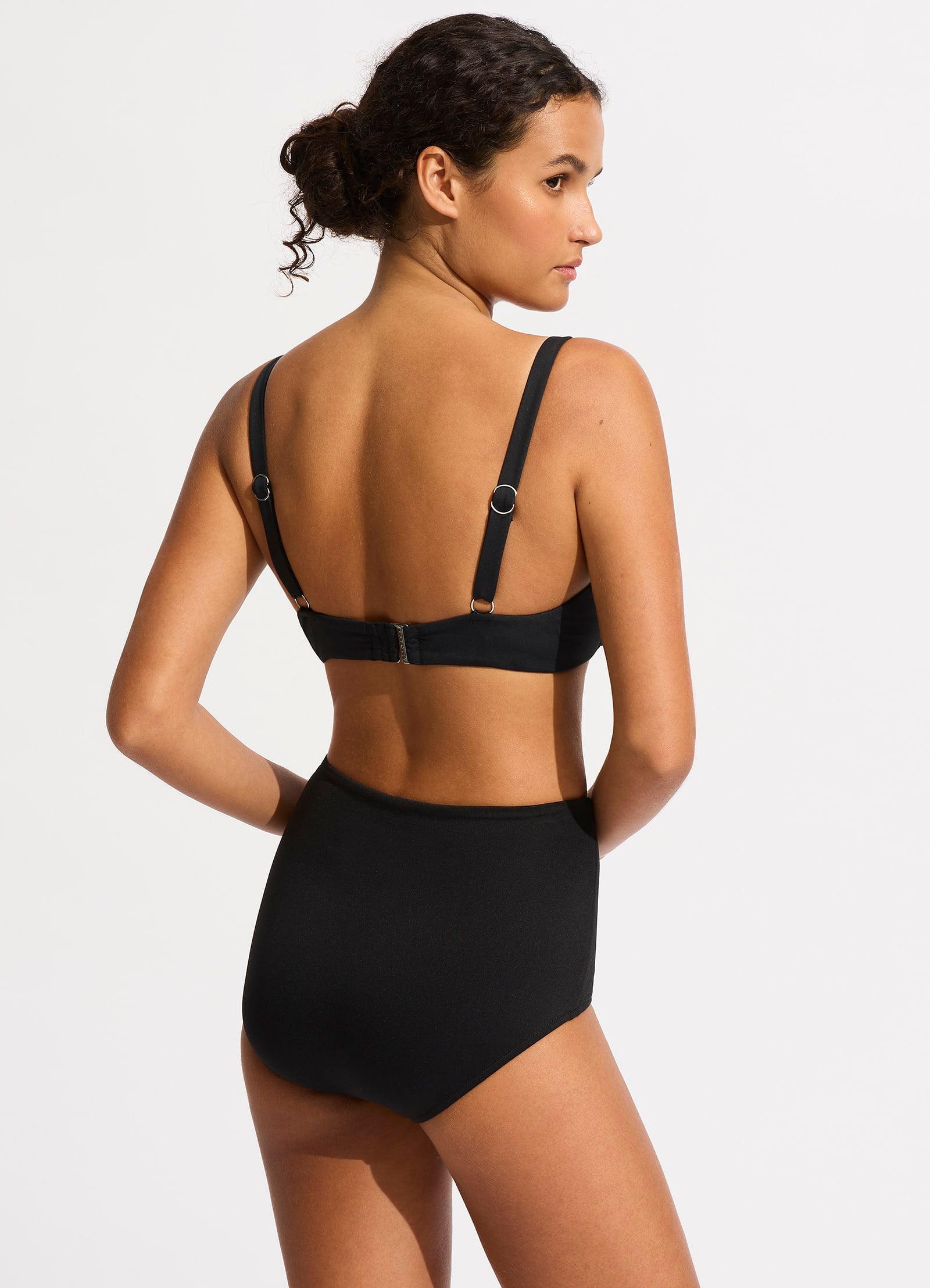 Seafolly Collective High Waisted Swim Bottoms - Black Women's Swimwear for Beach & Pool Vacation