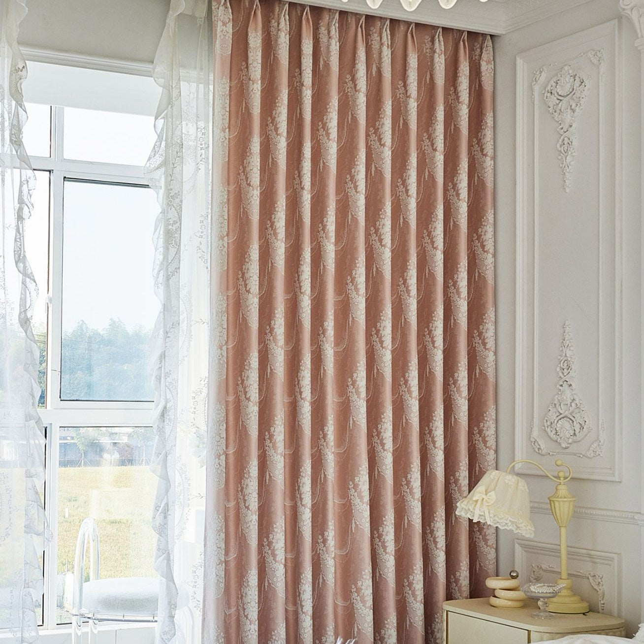Eden Chenille Rustic Jacquard Blackout Thermal Insulated Curtains - Custom Size for Living Room, Bedroom & Home Theater (Noise Reducing & Energy Efficient)