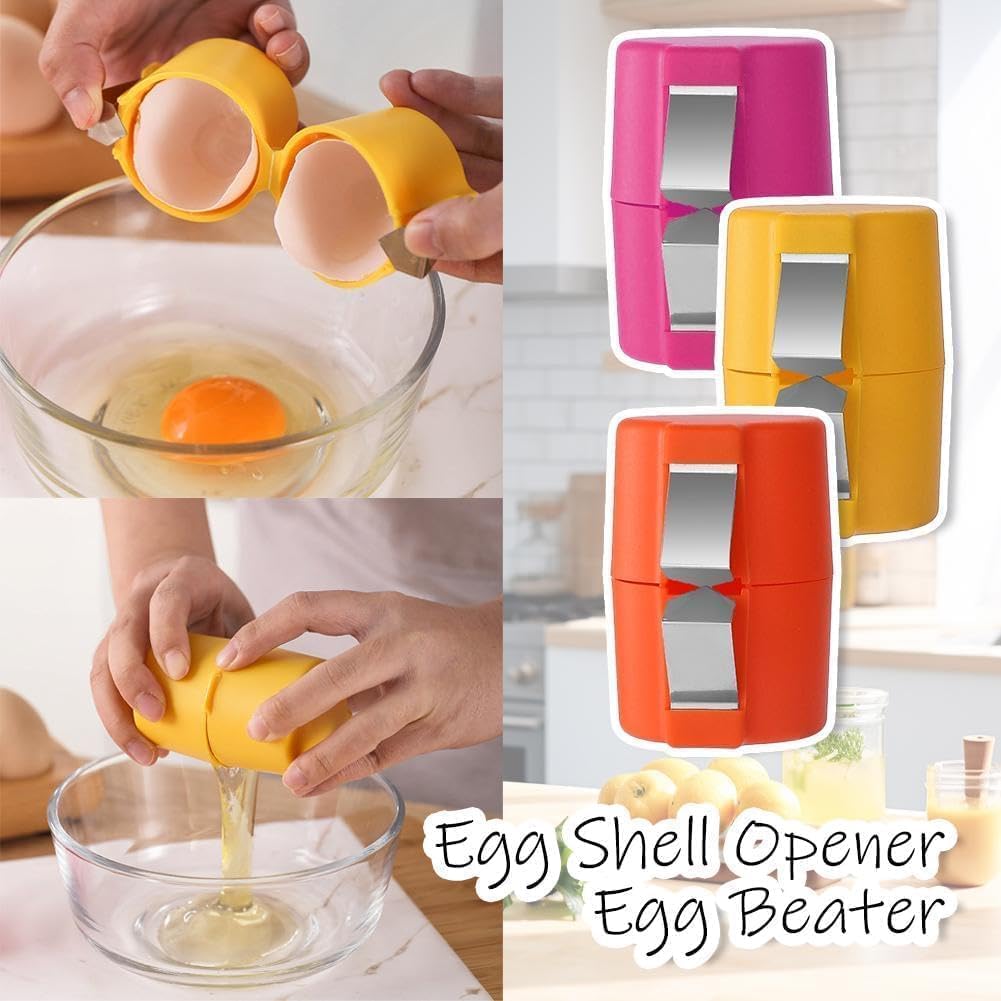 3Pcs Stainless Steel Egg Shell Opener - Creative Egg Cracker Tool for Raw Eggs, Eggshell Cutter & Breaker - Perfect Kitchen Gadget for Baking, Cooking & Breakfast Prep