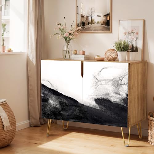 Black White Paint Stroke Swirls