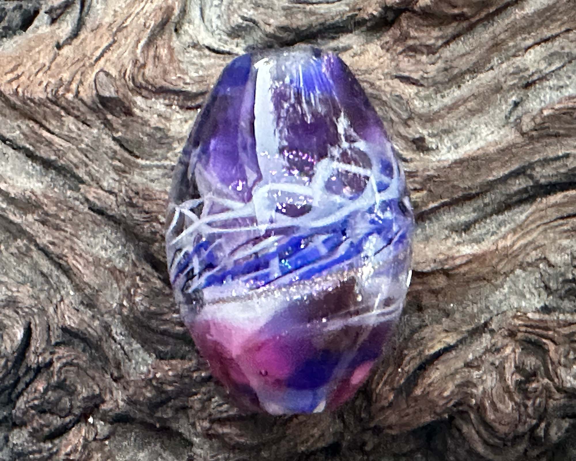 Handmade Purple Swirls Shimmer Lampwork Glass Focal Bead for Jewelry Making - Perfect for Necklaces, Bracelets & DIY Craft Projects