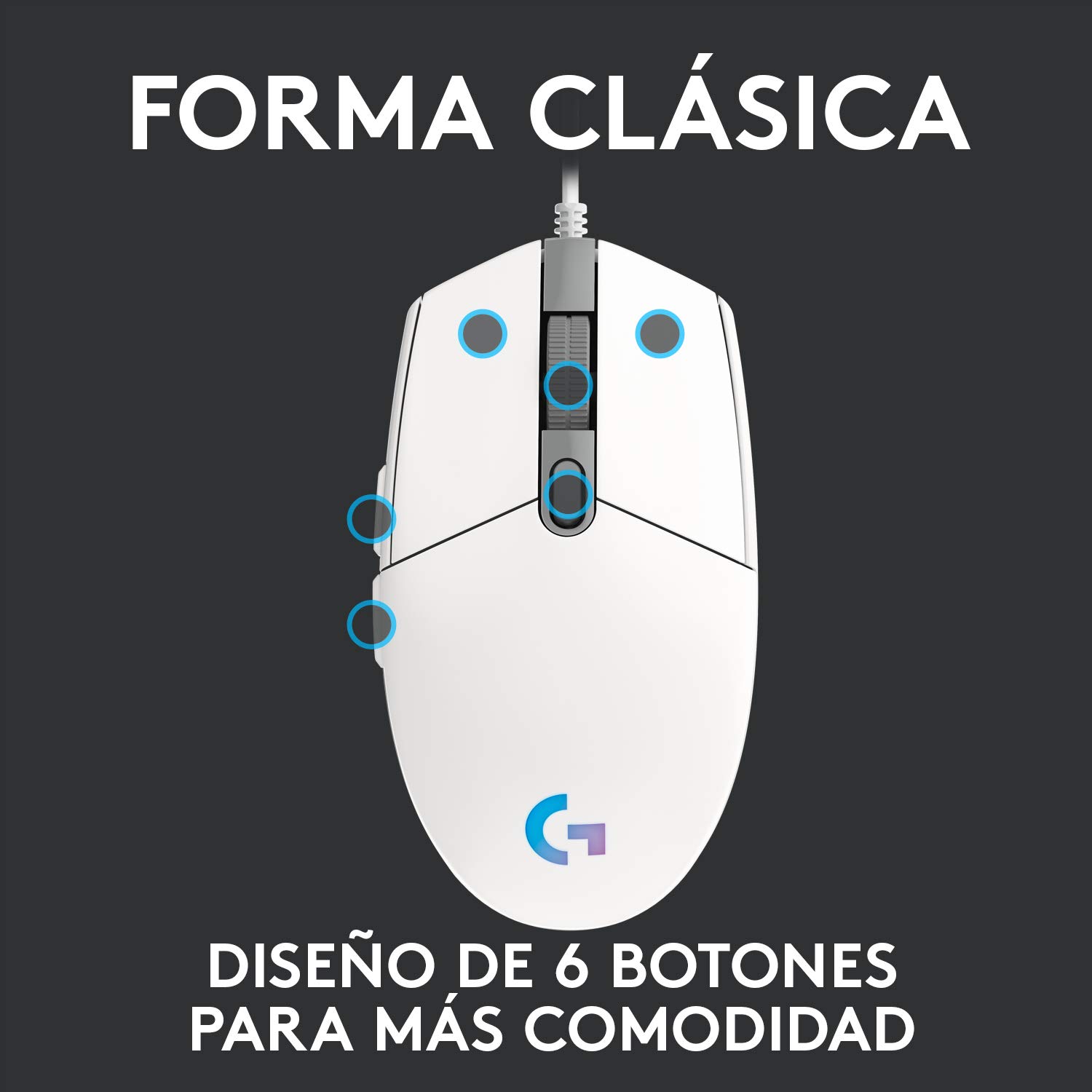 Logitech G203 LIGHTSYNC Wired Gaming Mouse with RGB Lighting & G435 LIGHTSPEED Wireless Bluetooth Gaming Headset Combo - White | Perfect for PC, PS5, Xbox & Mobile Gaming
