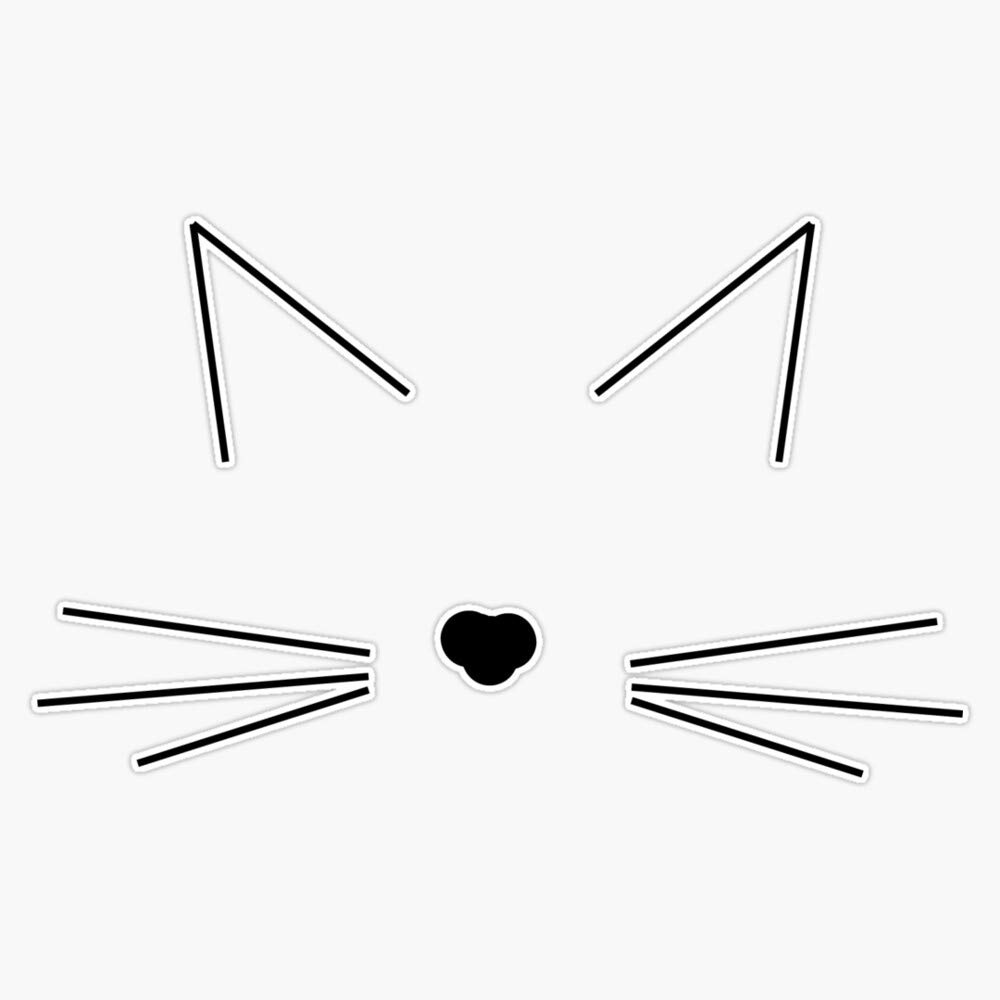 Premium Outdoor Cat Whiskers Vinyl Sticker Decal - Waterproof & UV Resistant for Windows, Cars, Laptops - Perfect for DIY Crafts, Scrapbooking & Home Decor (5 Inch)