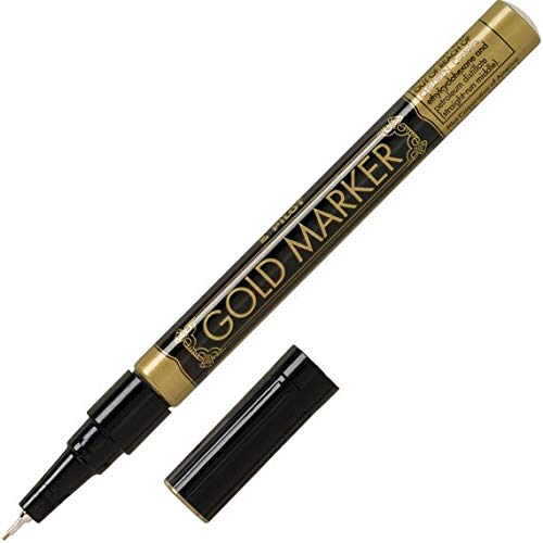 Pilot Gold Metallic Permanent Paint Marker - Extra Fine Point (0.7mm) - 5-Pack (41701) - Ideal for DIY Crafts, Metal Marking, Rock Painting & Signage