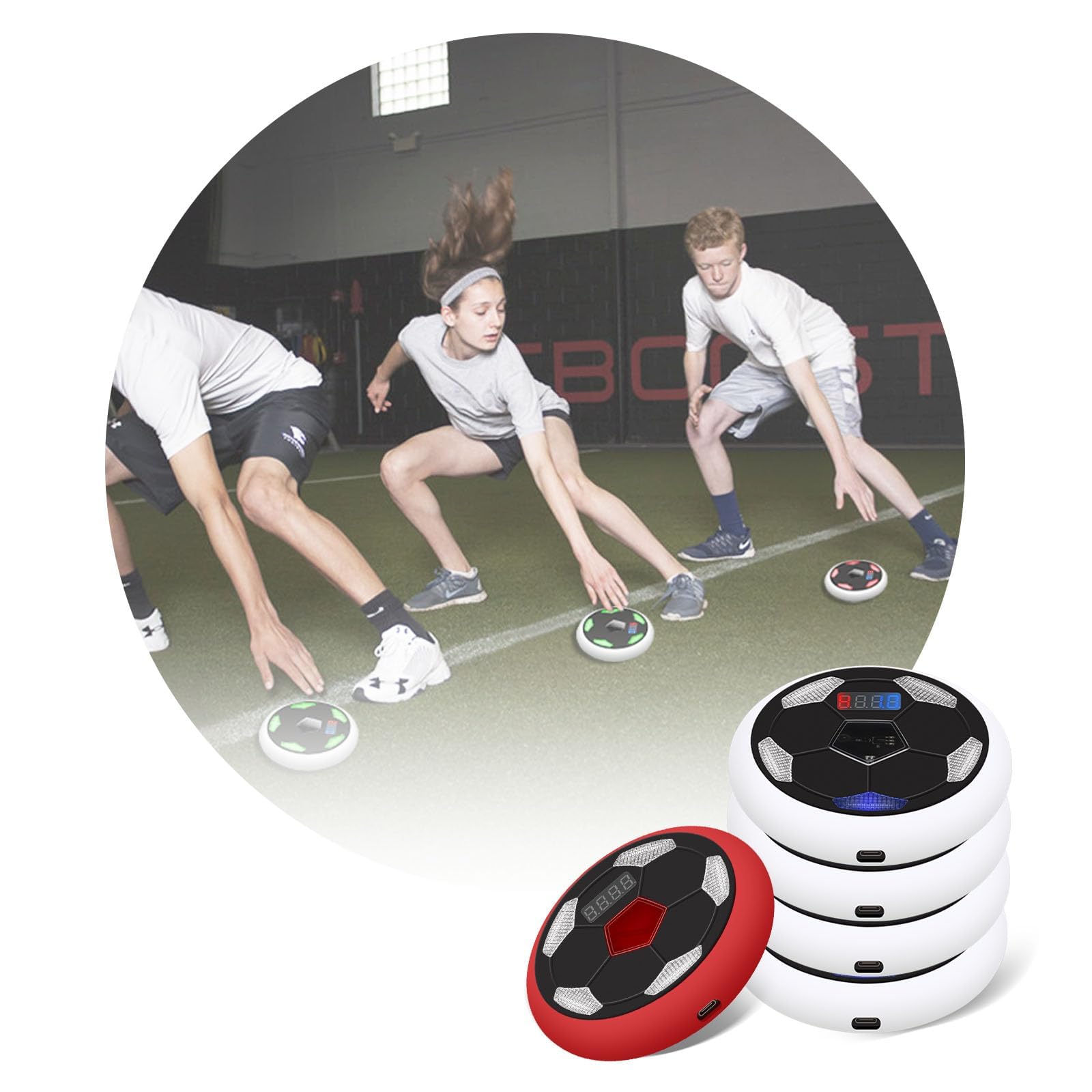 Reaction Training Lights - 6+1 LED Speed & Agility Training Equipment for Football, Boxing, Fitness | Sports Training Lights for Coaches, Gyms & Athletes | Improve Reflexes for Football Drills, Boxing Combos & Workout Sessions