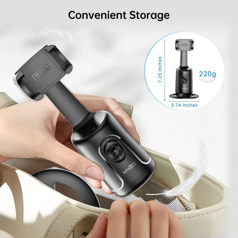 Portable Auto Tracking Smart Selfie Stick with 360° Rotation - Perfect for Travel, Vlogging, and Group Photos