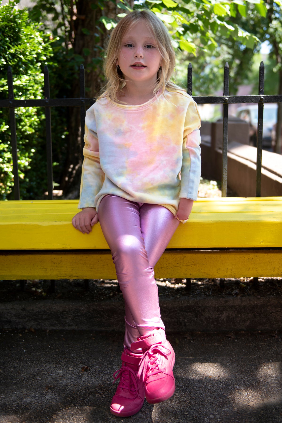 Girls' Leggings - Appaman Metallic Pink High Waist Stretchy Yoga Pants for Toddler & Kids - Perfect for Dance, Gymnastics, Playtime & Everyday Wear