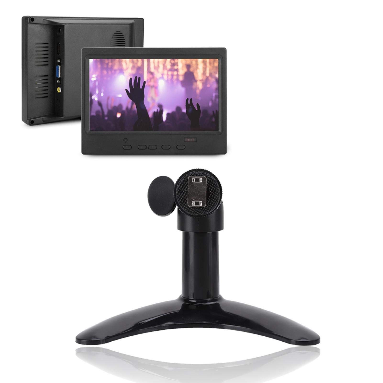 Universal Monitor Stand for 7-11.6 Inch Screens - Adjustable Desktop Computer Monitor Holder with ABS Metal Base - Lightweight & Portable LCD Desk Mount (Black) - Perfect for Home Office, Gaming Setup & Workspace Organization