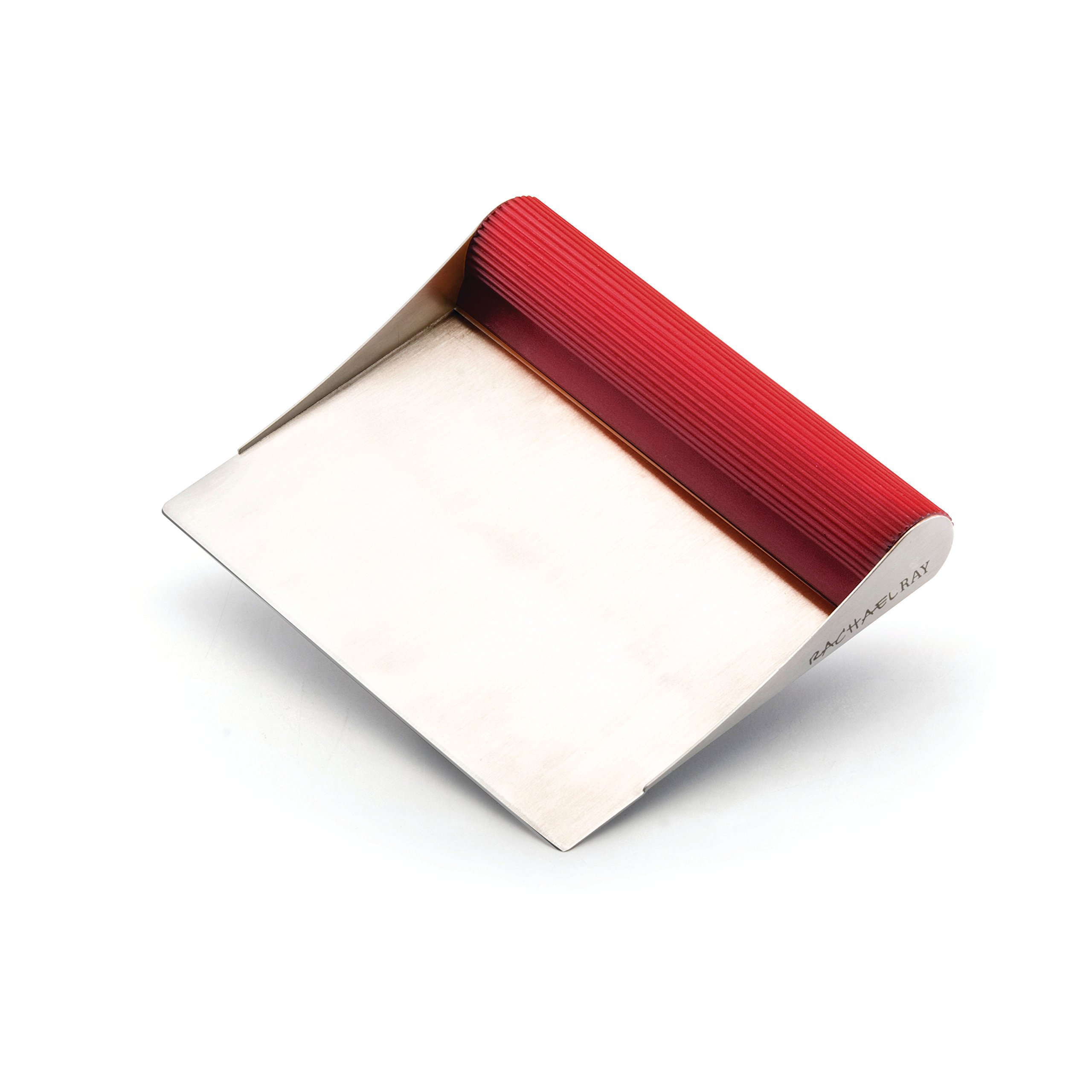 Rachael Ray Stainless Steel Pastry Scraper & Bench Scraper - Durable Baking & Cooking Kitchen Tool - Dishwasher Safe (Red) - Perfect for Dough Cutting, Cake Decorating & Counter Cleaning