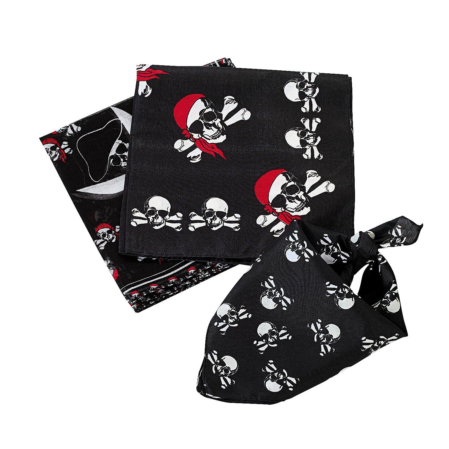 12-Piece Pirate Bandana Set for Men & Women - Cotton Skull Bandanas for Costume, Party, Halloween & Cosplay - Fashion Headwear & Apparel Accessories