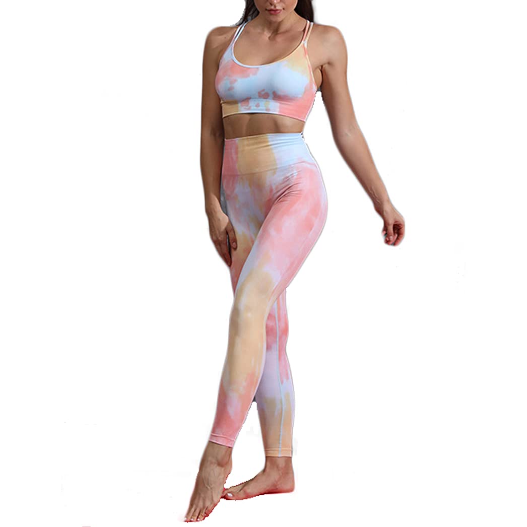 MANON ROSA Tie Dye Workout Set - 2 Piece Women's Seamless Activewear Gym Outfits for Yoga, Running & Fitness | Comfortable & Stylish Exercise Clothes