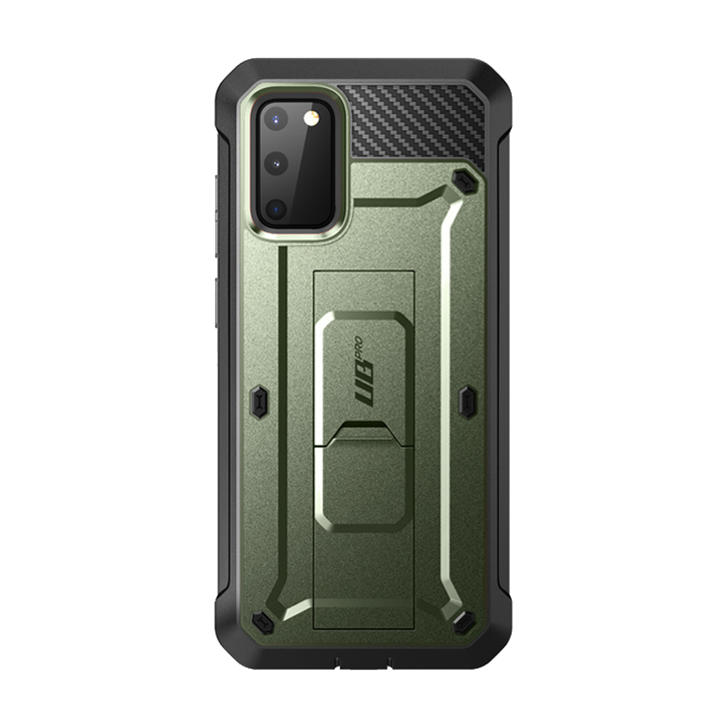 Samsung Galaxy S20 FE Unicorn Beetle Pro Rugged Case - Shockproof Heavy Duty Protective Cover with Built-in Screen Protector (Metallic Green) - Perfect for Outdoor Activities, Construction Work & Extreme Sports