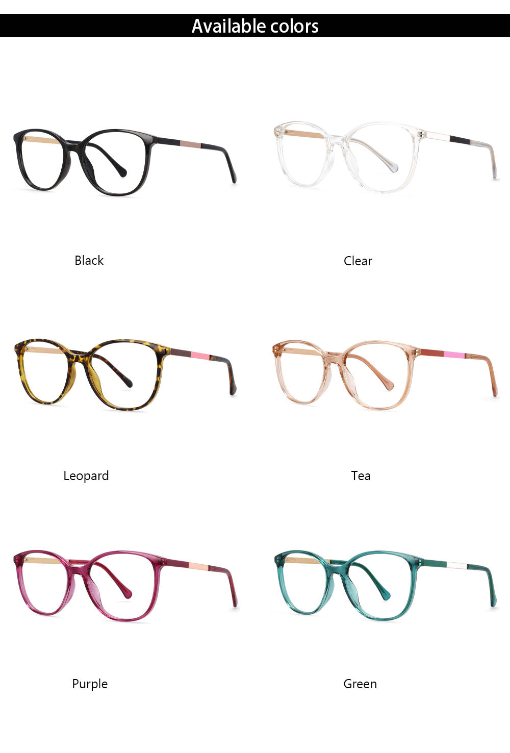 CCspace Women's Full Rim Round Cat Eye Eyeglasses - Lightweight Titanium Frame (Model 54495) for Work, Reading & Fashion Accessories