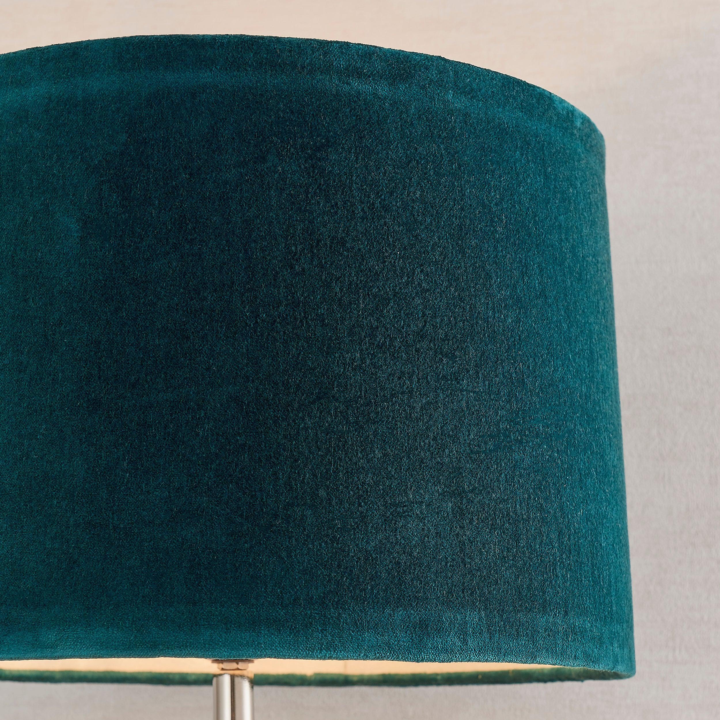 Endon Winslet 1-Light Hammered Glass Table Lamp with Teal Shade - Modern Bedside Lighting for Bedroom, Living Room & Office Decor