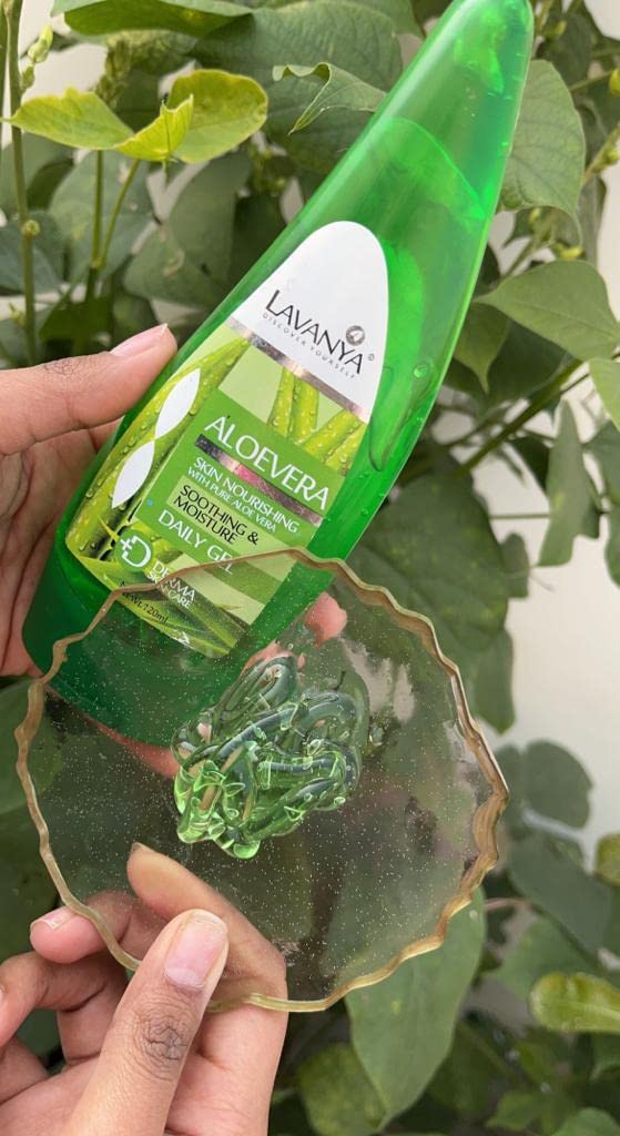 LAVANYA Aloe Vera Gel for Dark Spots - Reduces Acne & Stretch Marks, Hydrates & Soothes Skin | Perfect for Daily Skincare, Post-Sun Care & Body Moisturizing