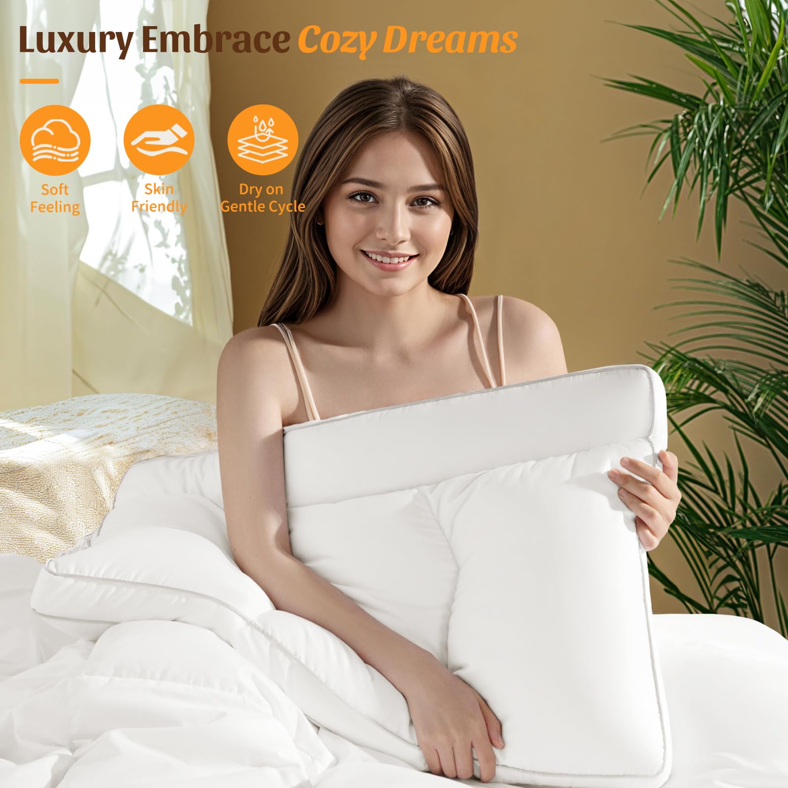 Premium Goose Down Pillow for Neck Pain Relief - 1550+ Fill Power, 600 Thread Count Cotton Cover - Orthopedic Cervical Support for Side, Back & Stomach Sleepers - King Size White Pillow (1-Pack) - Ideal for Home, Hotel & Travel Use