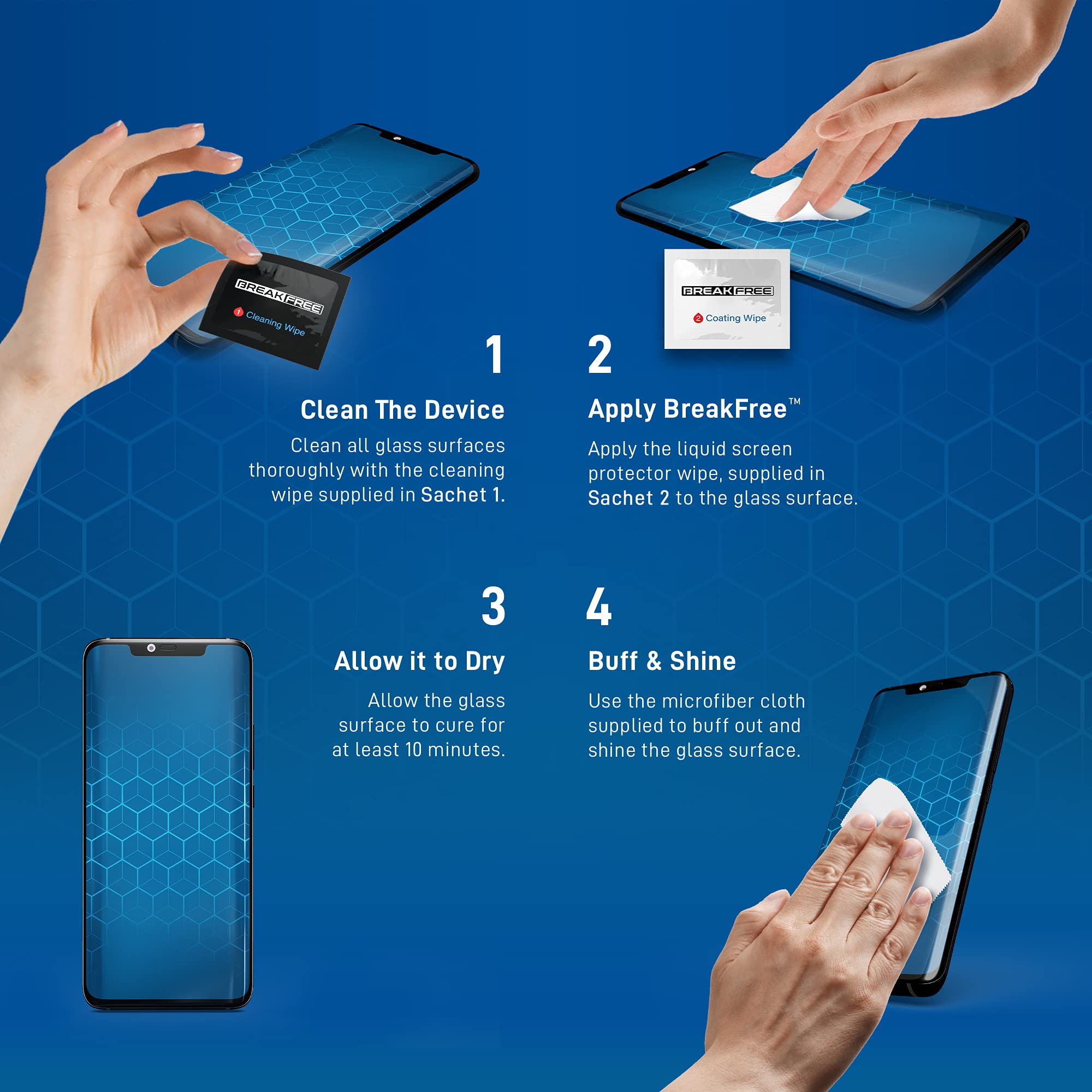 BREAK FREE Liquid Glass Screen Protector - Scratch & Shatter Resistant Nano Coating for iPhone, Samsung, iPad & Smartwatches | Universal Fit | $150 Warranty Coverage | Perfect for Daily Use, Travel & Outdoor Activities