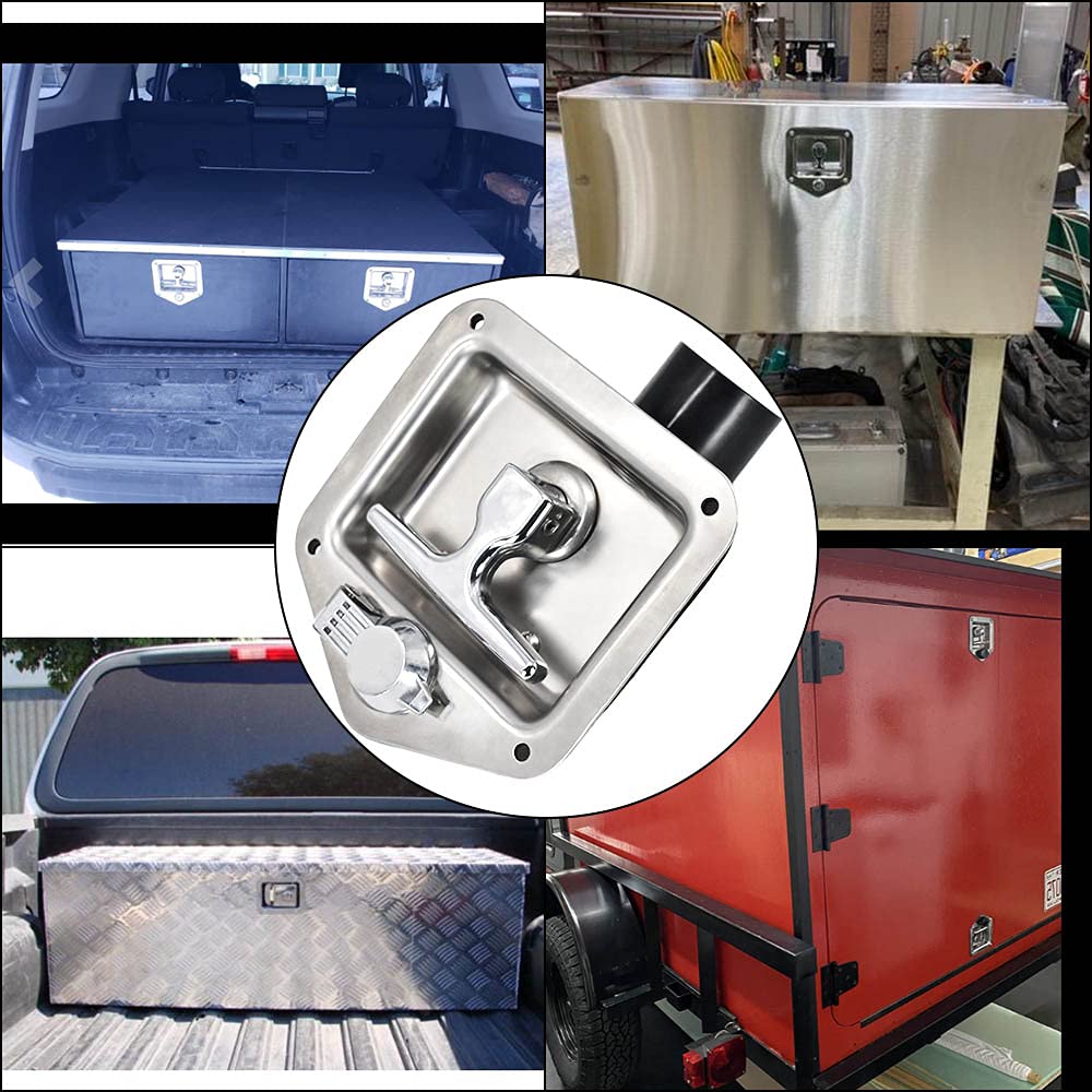 Heavy Duty RV Trailer Toolbox T-Handle Cam Latch Lock - Folding Handle for RV Camper Truck Toolbox & Trailer Doors | Durable Security Lock for Outdoor Storage & Travel Use