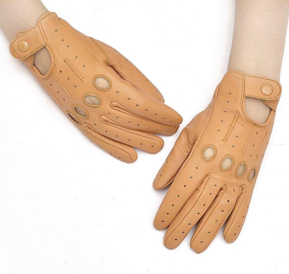 Premium Women's Sheepskin Leather Driving Gloves - Soft & Comfortable for Winter, Fashionable Touchscreen Gloves for Driving, Running Errands & Outdoor Activities