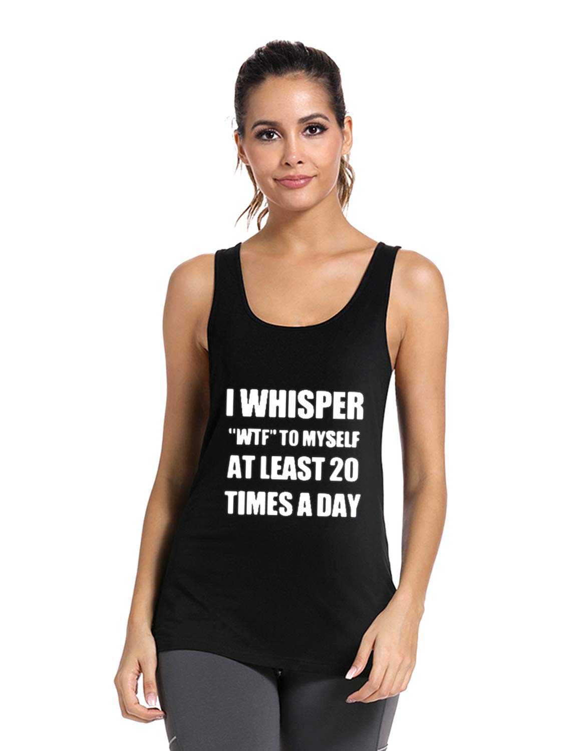 Funny Saying Racerback Tank Tops for Women - Sleeveless Workout Shirts | Gym, Yoga & Summer Casual Wear