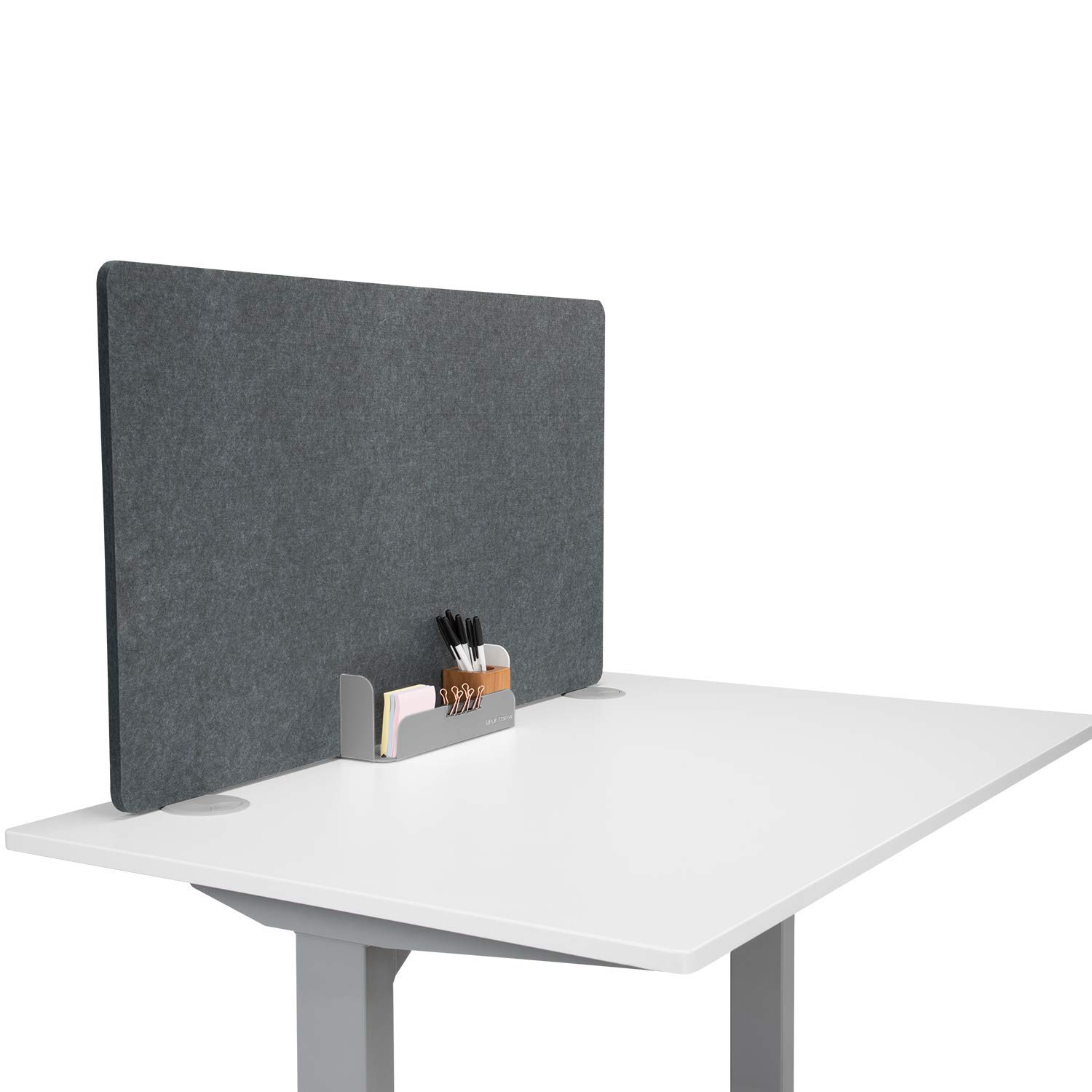 Uplift Desk Gray Acoustic Desktop Privacy Panel Holder - Office Workspace Soundproof Divider for Focus & Productivity