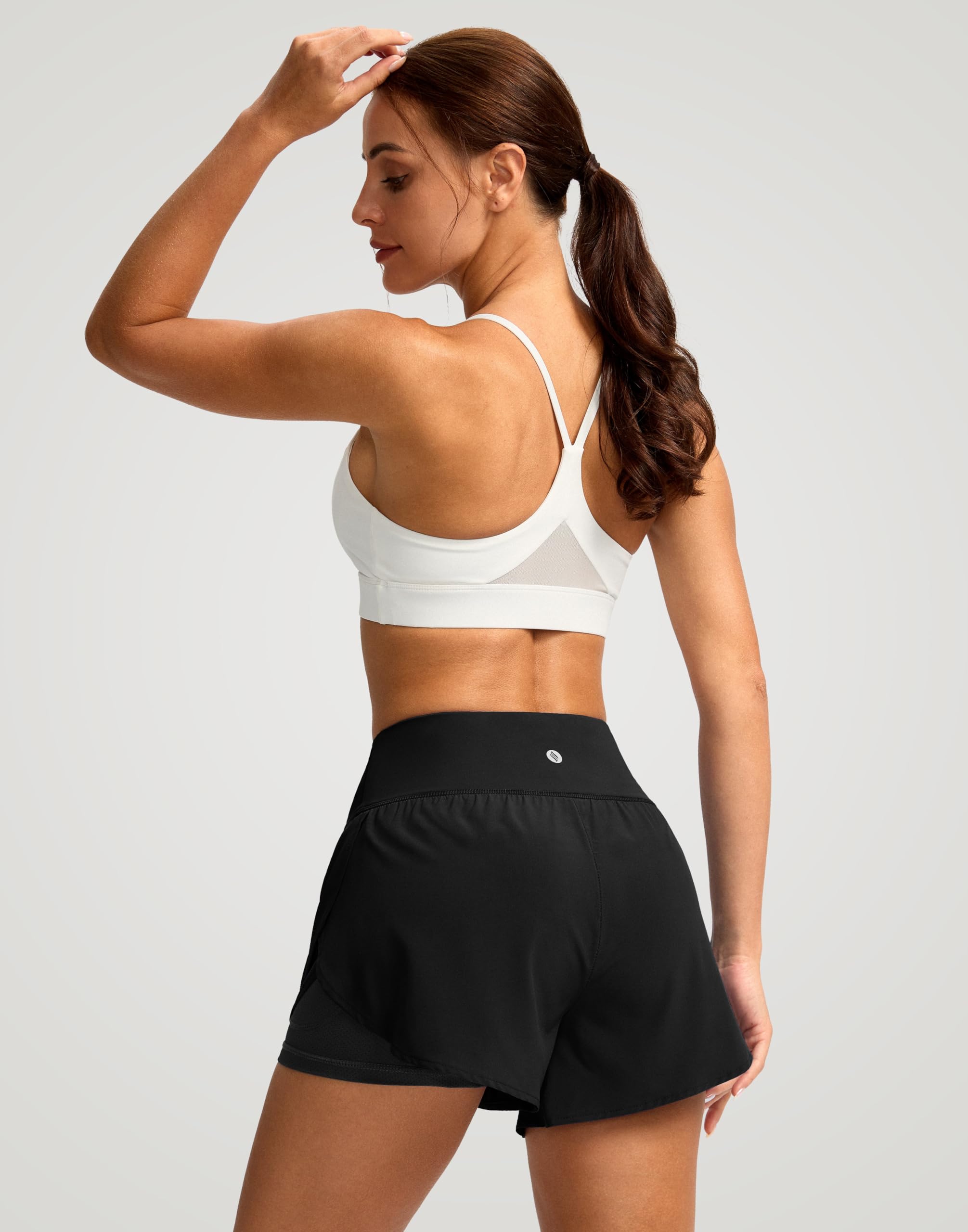 SANTINY Women's 2-in-1 Running Shorts with Pockets - 3