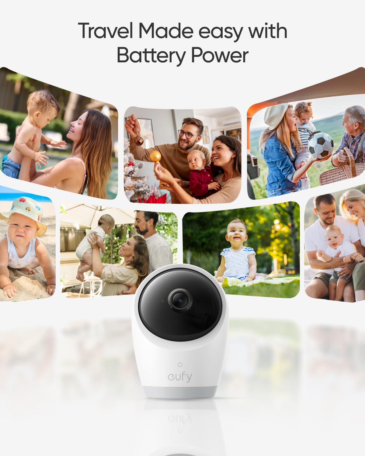 eufy Security Baby Monitor E21 - 4K UHD Camera with 5'' 720p Display | 8X Zoom | Hybrid Wi-Fi & No Wi-Fi Option | 24/7 App Recording | Pan-Tilt | Portable with Built-in Battery | ANR Technology | Perfect for Nursery, Travel & Home Security Monitoring