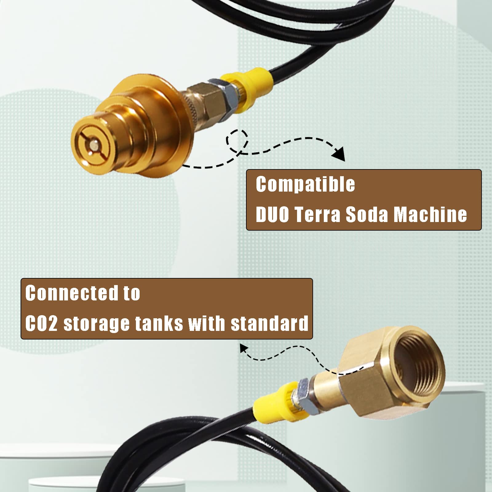 CGA320 Adapter Hose Kit for SodaStream - CO2 Tank to Soda Maker Conversion Kit with Premium Hose - Perfect for Home Carbonation & Commercial Soda Dispensing Systems