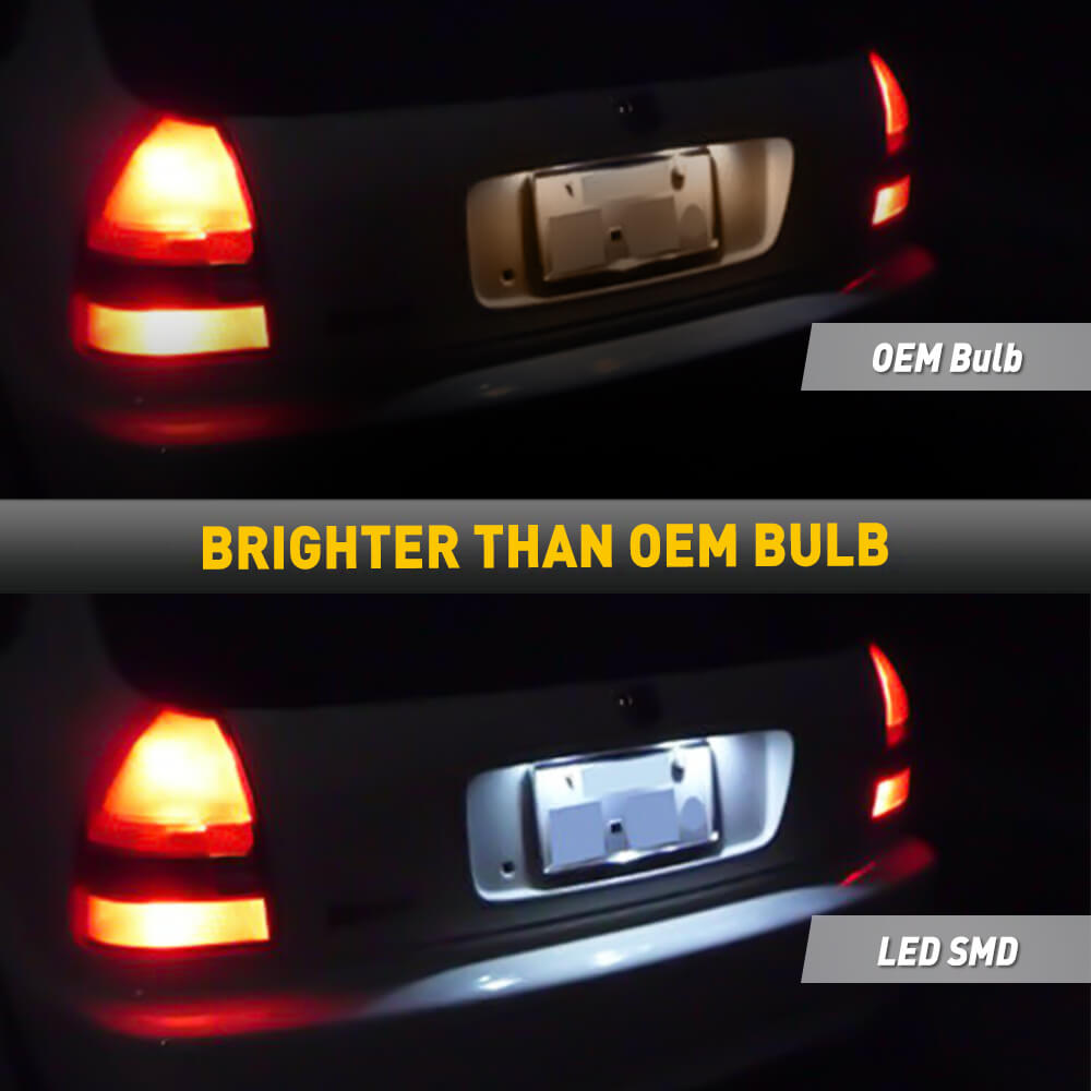 LED License Plate Lights for Honda Civic 92-00 Models - Xenon White Tag Light Assembly - Perfect for Night Driving & Enhanced Visibility