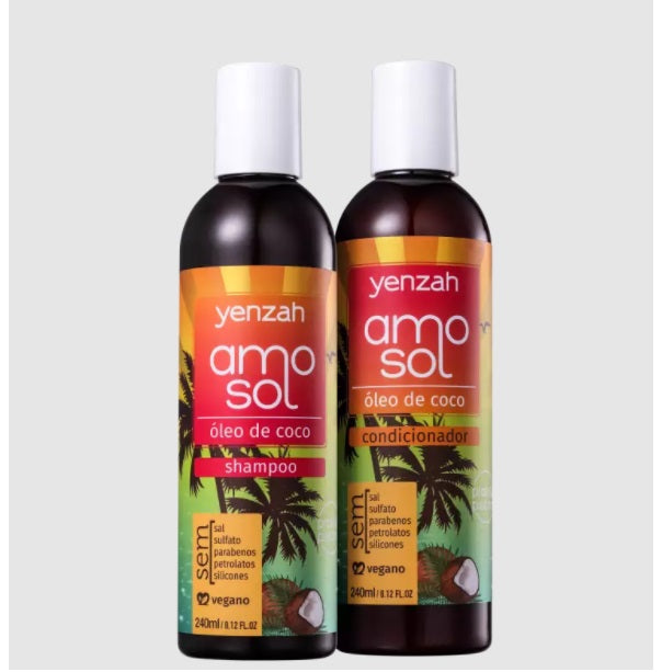 Yenzah Vegan Sun & Pool Hair Protection Kit - 2x240ml Nourishing Treatment for Beach, Swimming & Outdoor Activities