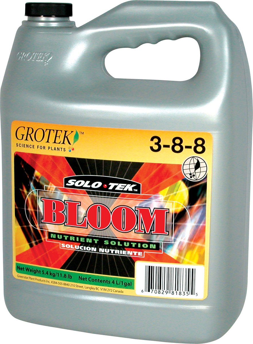 Grotek GT10104366 Solo Tek Bloom 4L Hydroponic Nutrient Solution for Indoor Plants - Enhances Flowering & Growth, Ideal for Hydroponics & Soil Gardening