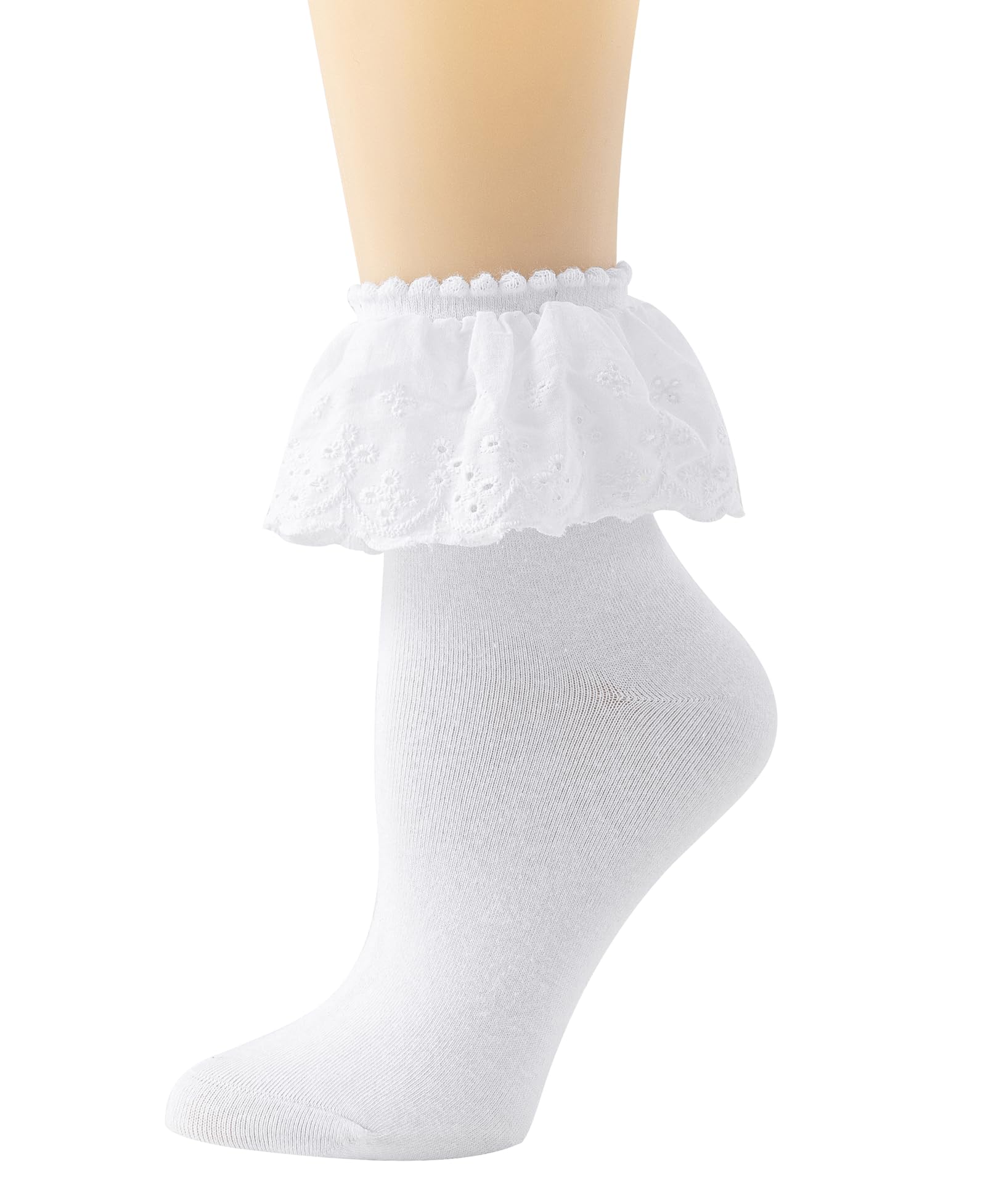 Lace Ruffle Ankle Socks for Women - Cotton Lace Princess Lolita Socks for Ladies & Girls | Cute & Comfortable Socks for Cosplay, Tea Parties & Everyday Wear