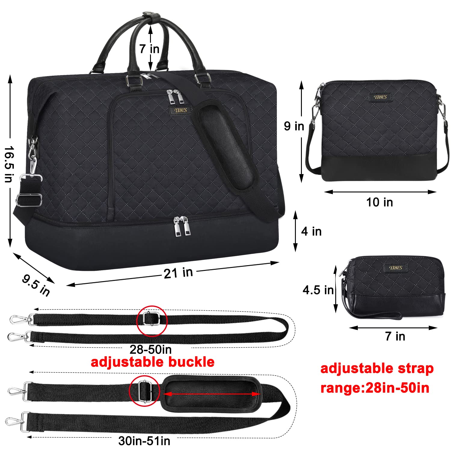 Women's Travel Weekender Bag with Shoe Compartment - 21