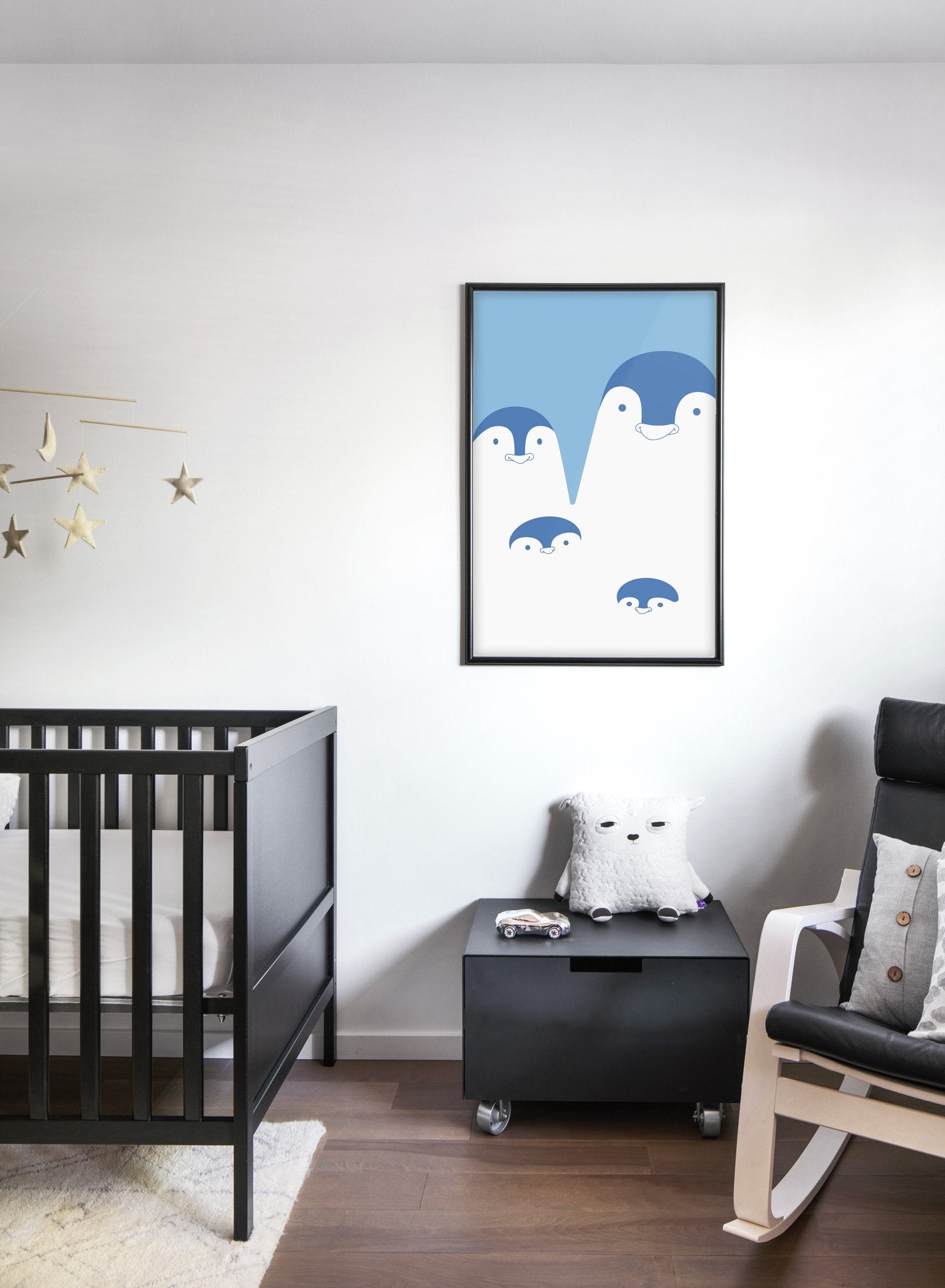 Penguin Family Poster - Cute Antarctic Wildlife Wall Art Decor for Kids Room, Nursery, Classroom & Office