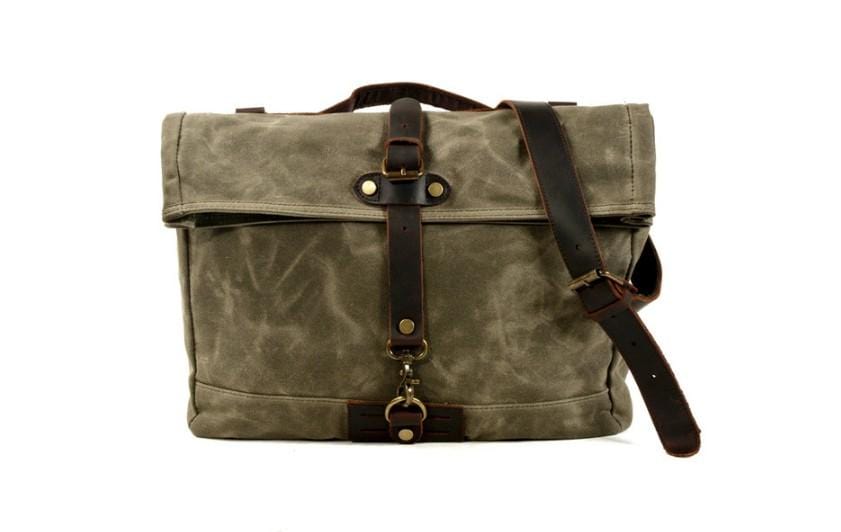 Men's Canvas Messenger Bag for Laptop - Stylish & Durable Crossbody Computer Bag for Work, Travel & College