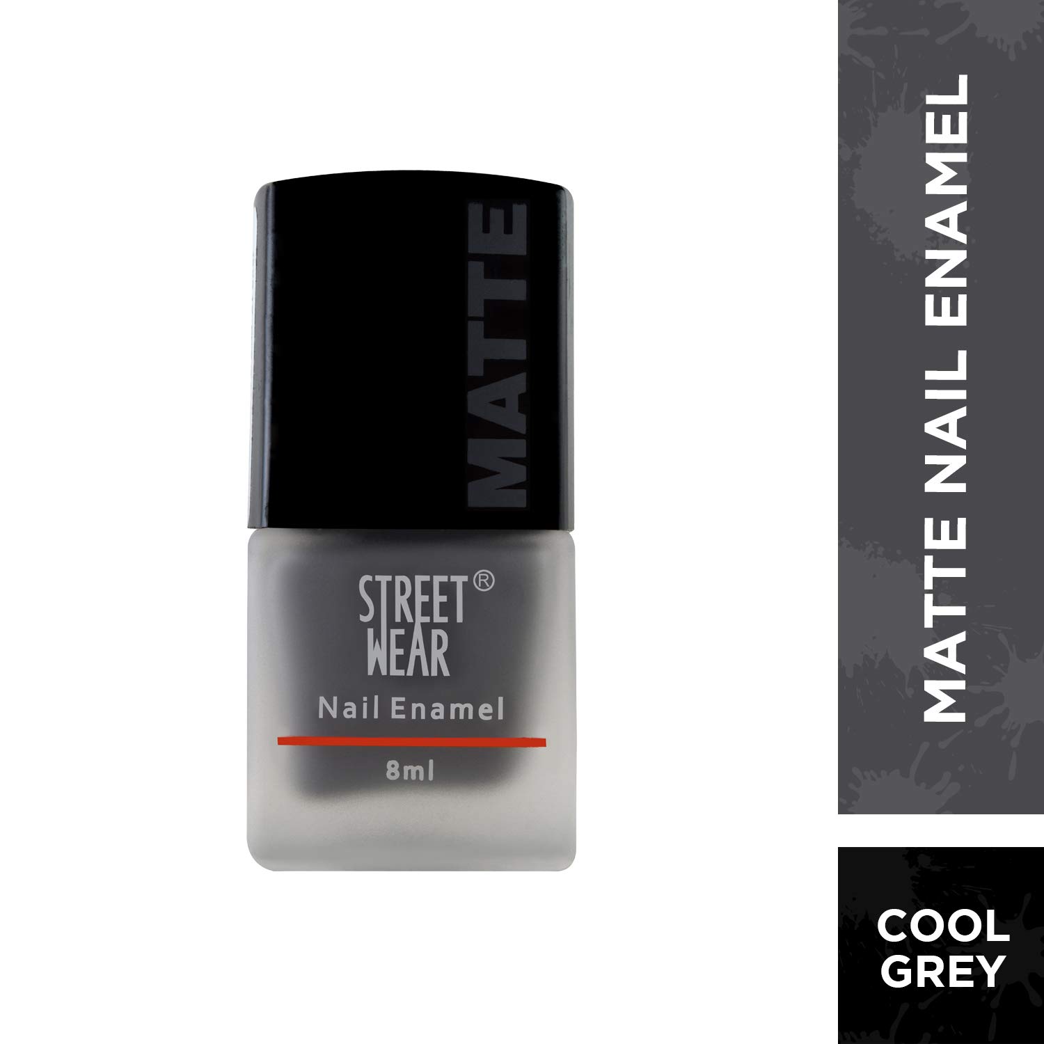 Cool Grey Matte Nail Polish - 8ml Long Lasting Streetwear Nail Enamel for Edgy Fashion Looks | Perfect for Urban Style, Night Out, and Street Photography
