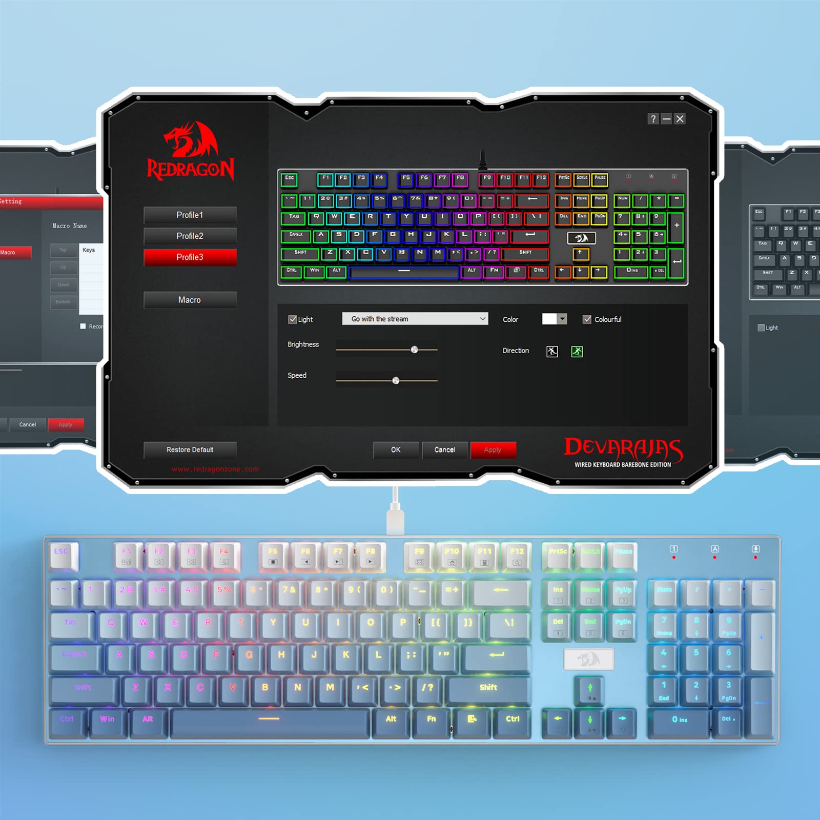 Redragon K556 SE RGB Backlit Wired Mechanical Gaming Keyboard - Aluminum Frame, Hot-Swappable Linear Red Switches, 104 Key Anti-Ghosting - Perfect for PC Gaming, Typing & Office Work